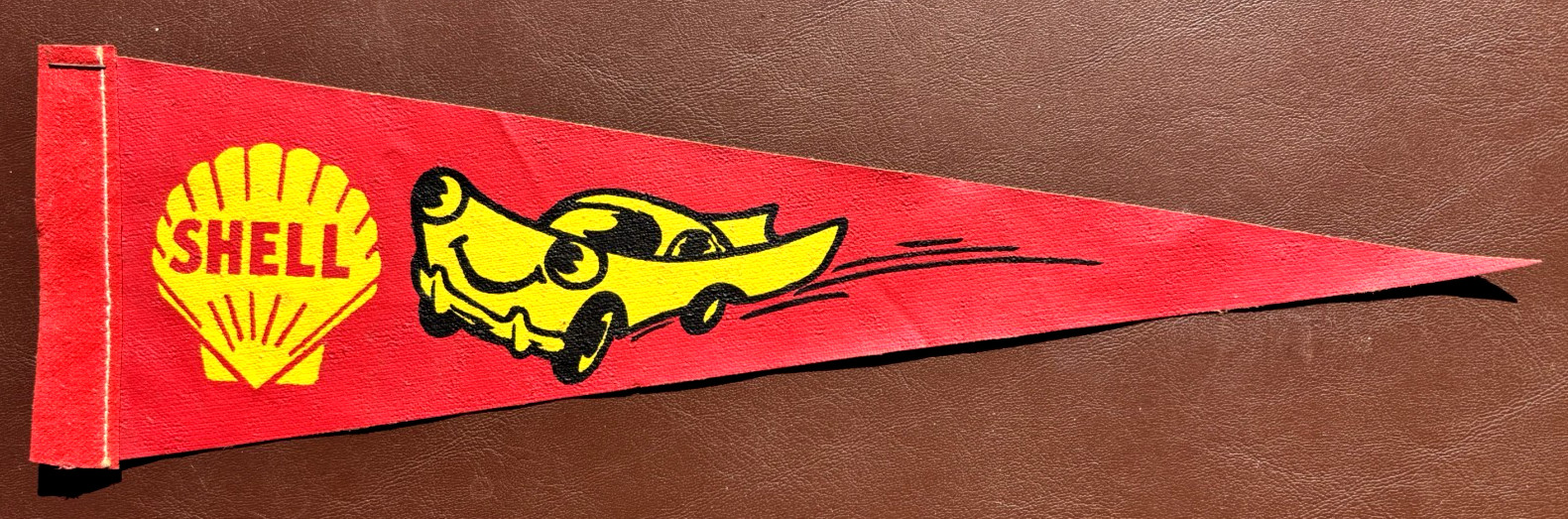 RARE SCARCE VINTAGE 1950s 1960s SHELL OIL sign PENNANT SOUVENIR gas station 12