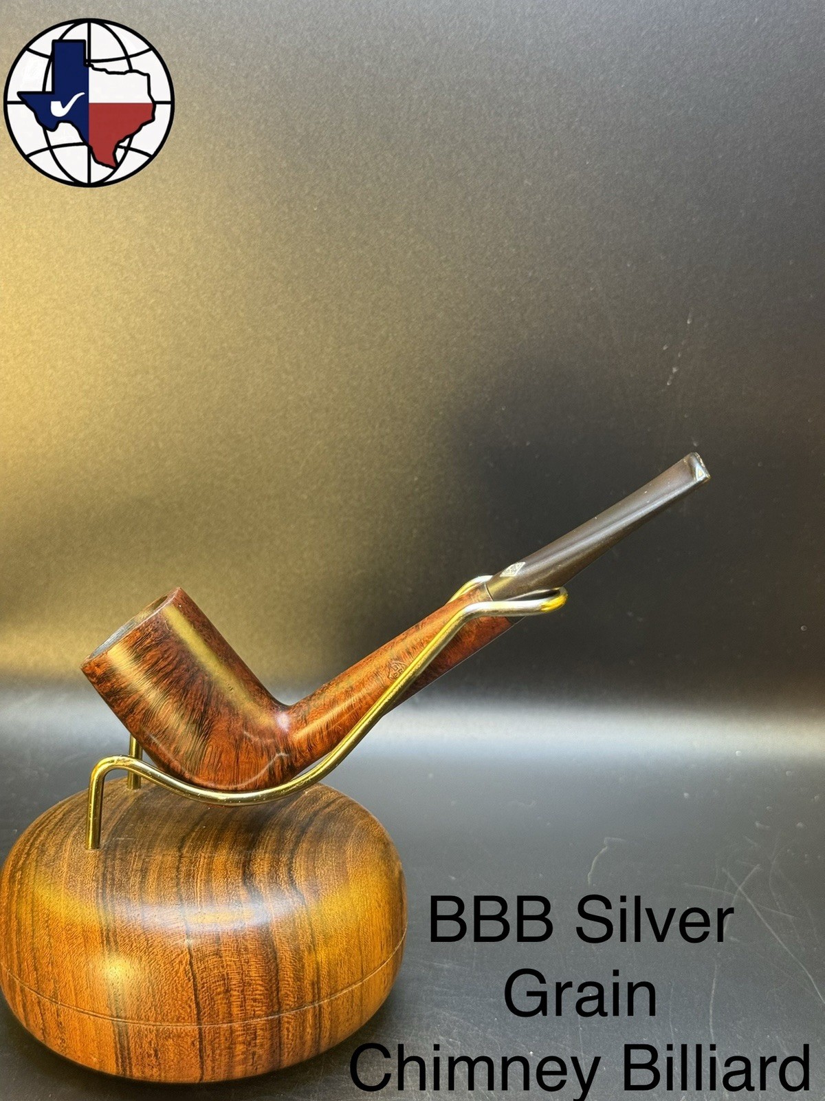 Vintage BBB Silver Grain Chimney Billiard Tobacco Pipe
