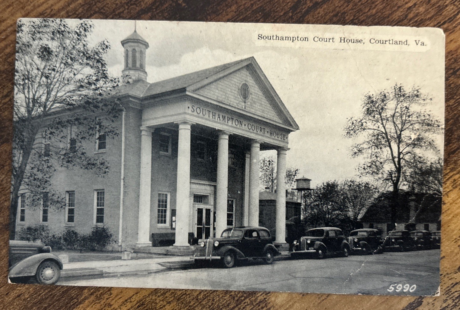Antique RPPC Postcard Southampton Court House, Courtland, Virginia - Old Cars Antique RPPC Postcard Southampton Court House, Courtland, Virginia - Old Cars