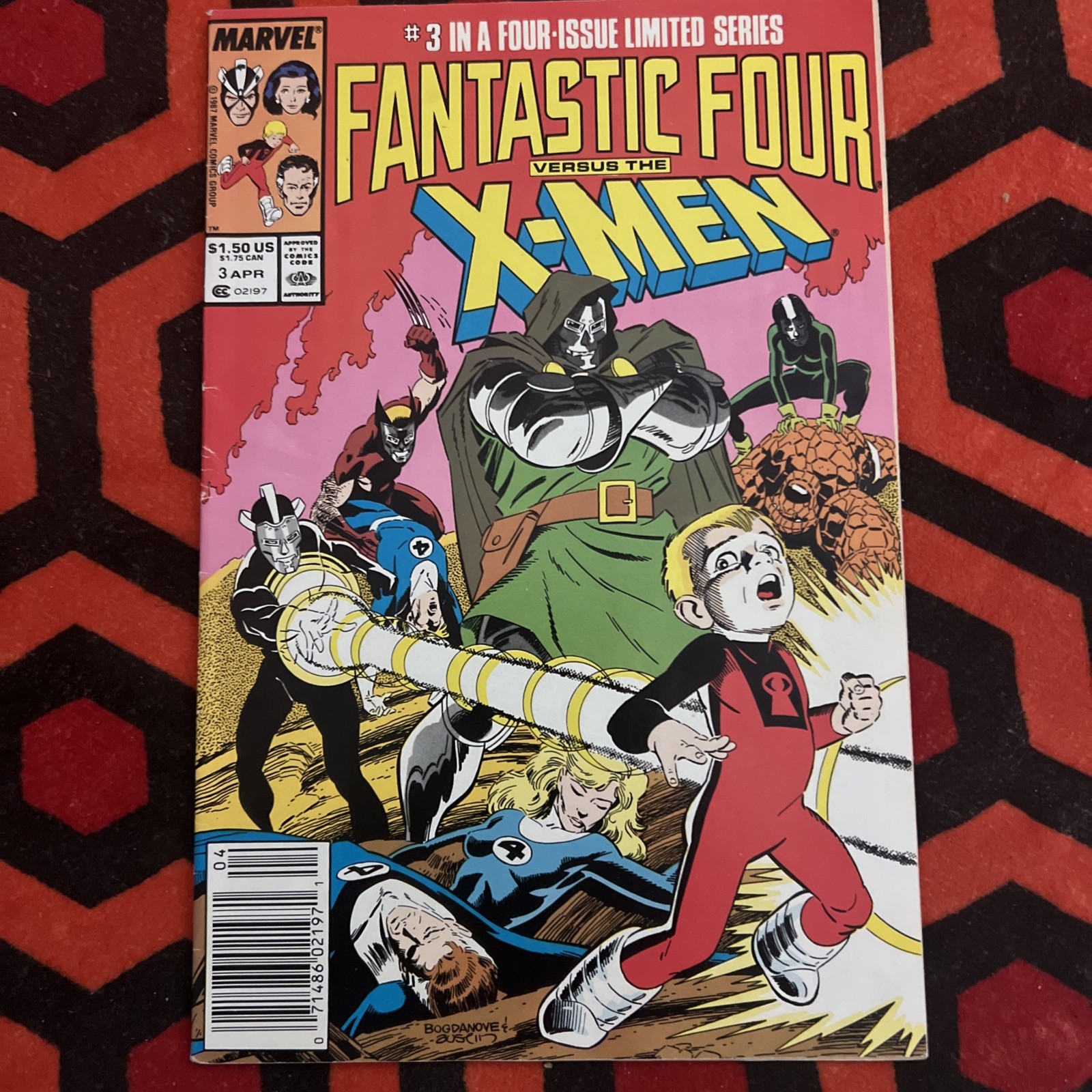 Doctor Doom Marvel Fantastic Four 1987 Comic Versus The X- Men #3 Vintage .