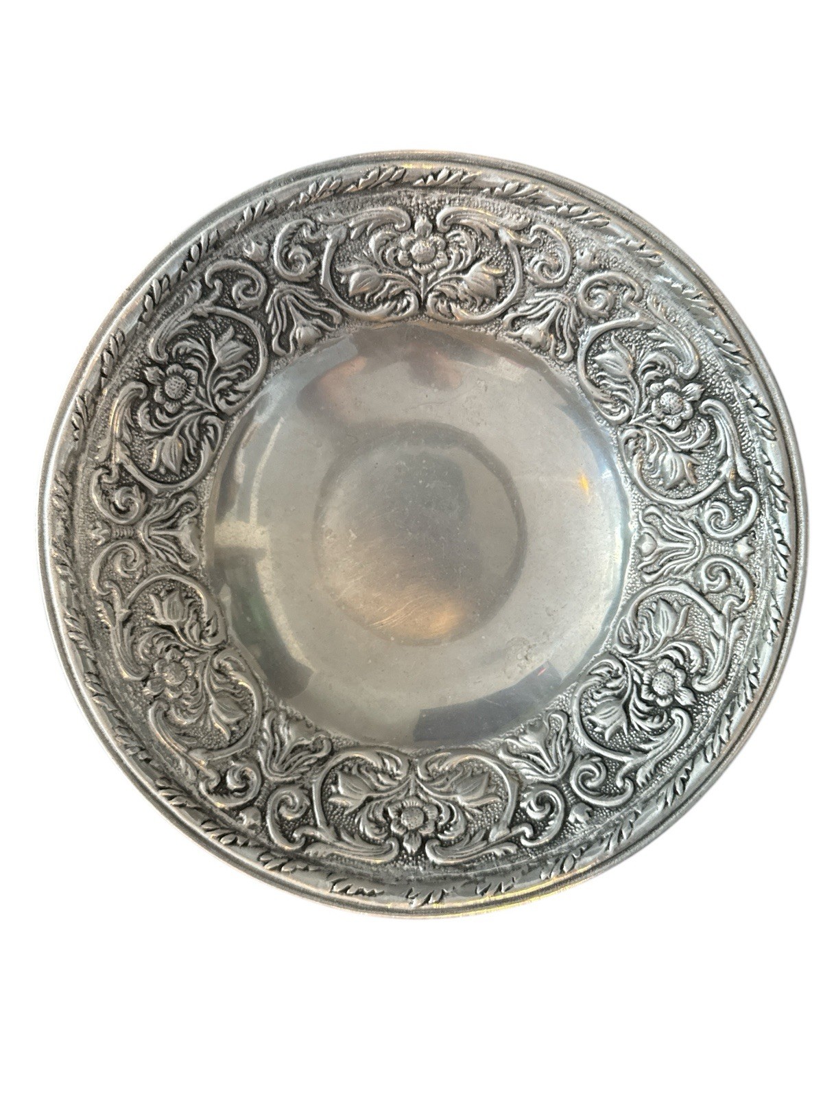 Wilton Armetale Pewter Floral Bowl 12 3/4 Wilton Armetale Pewter Floral Bowl 12 3/4