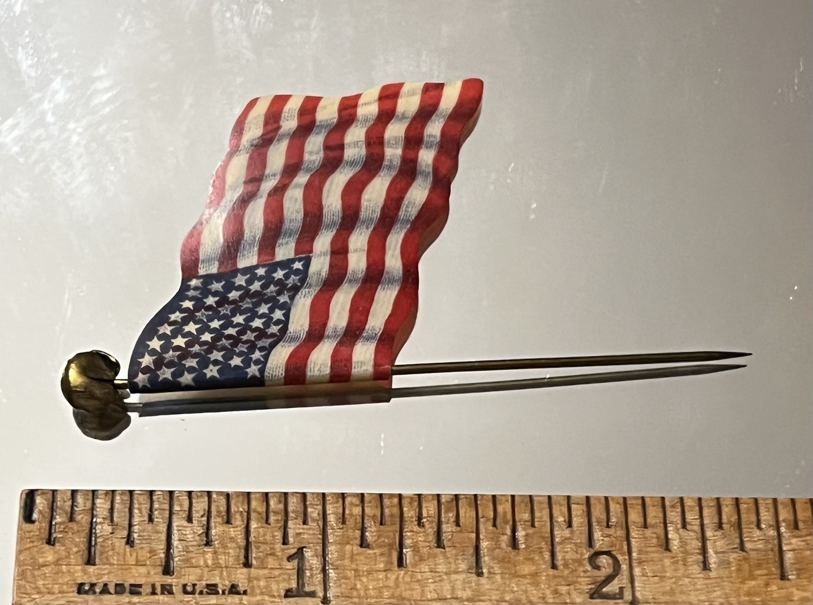 1911 CHARTER JUBILEE PHILLIPSBURG NEW JERSEY Celluloid American Flag Stick Pin