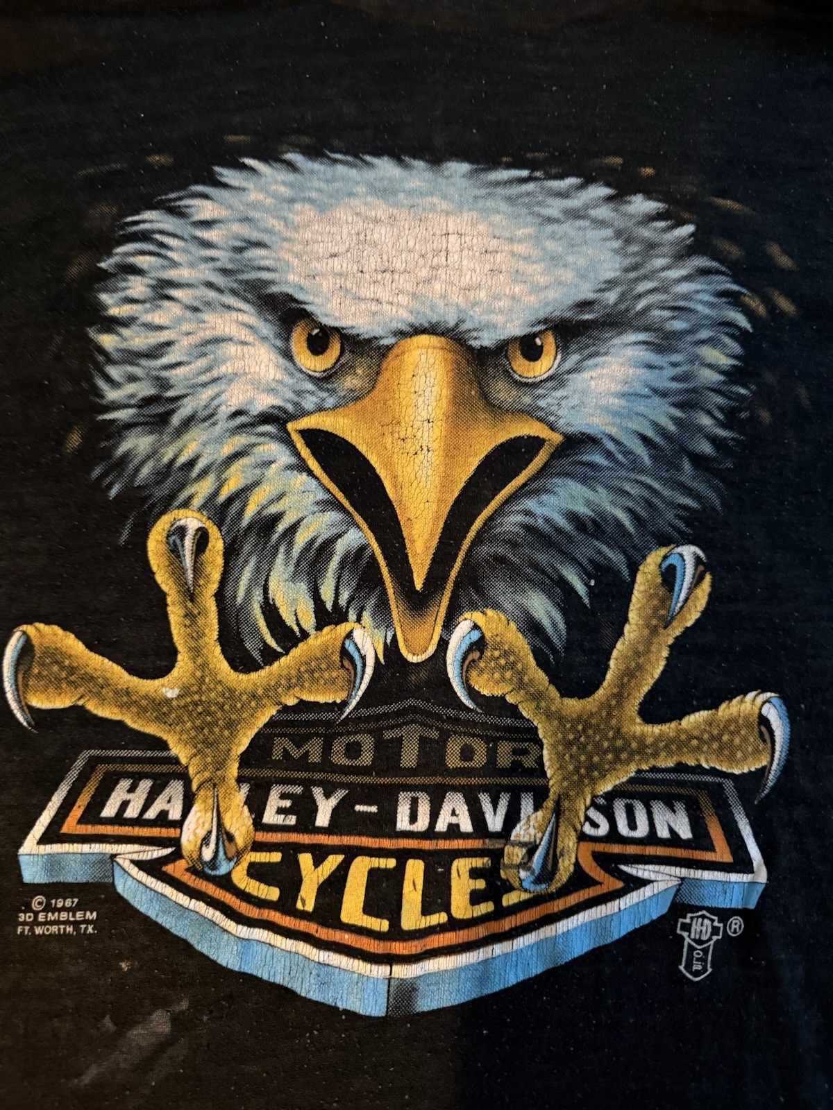 Harley-Davidson Eagle Graphic T-Shirt Black Cape Cod Choppers Wareham Mass ©1987 Harley-Davidson Eagle Graphic T-Shirt Black Cape Cod Choppers Wareham Mass ©1987