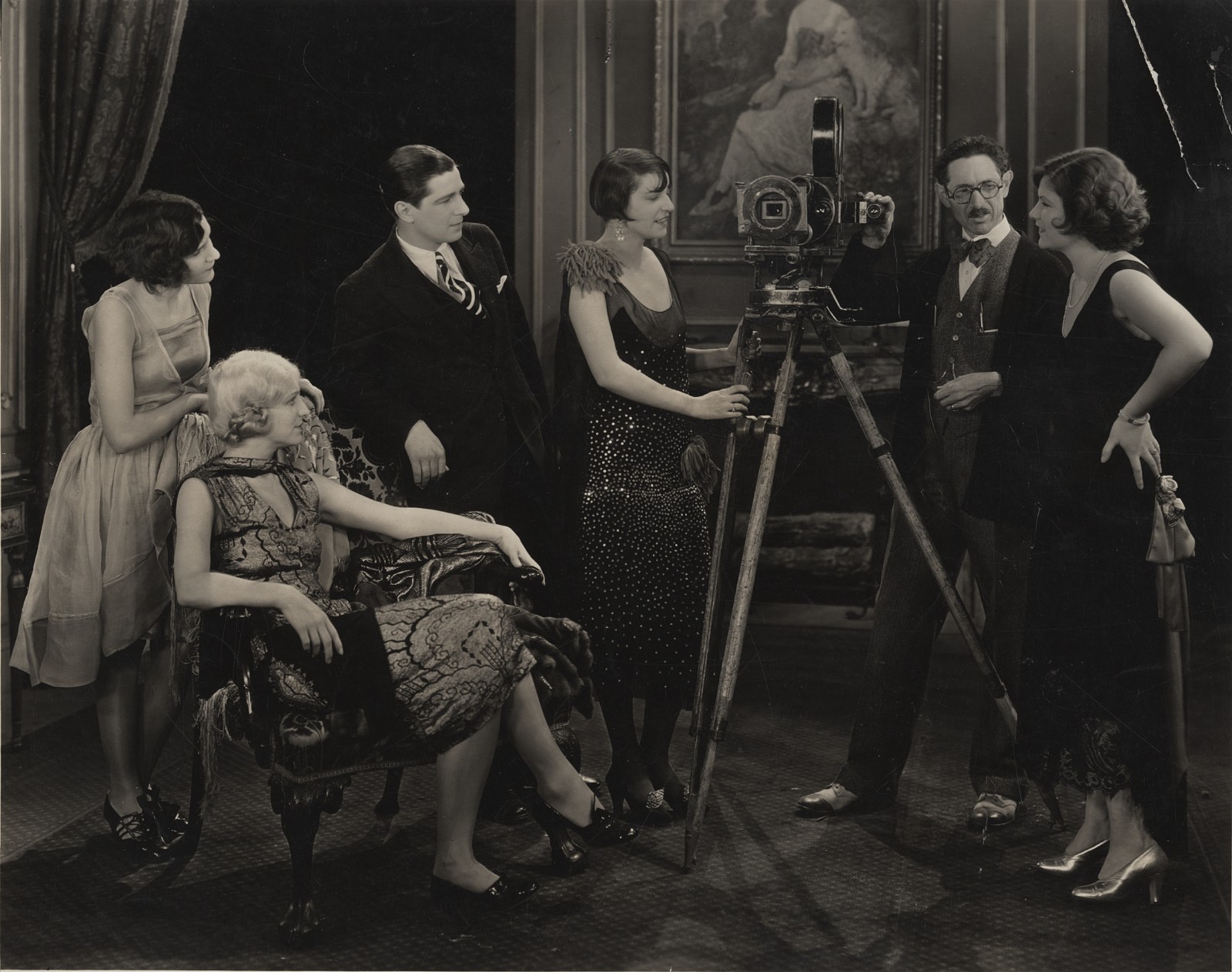 c. 1920's Silent Film Production Scene While Filming Photograph