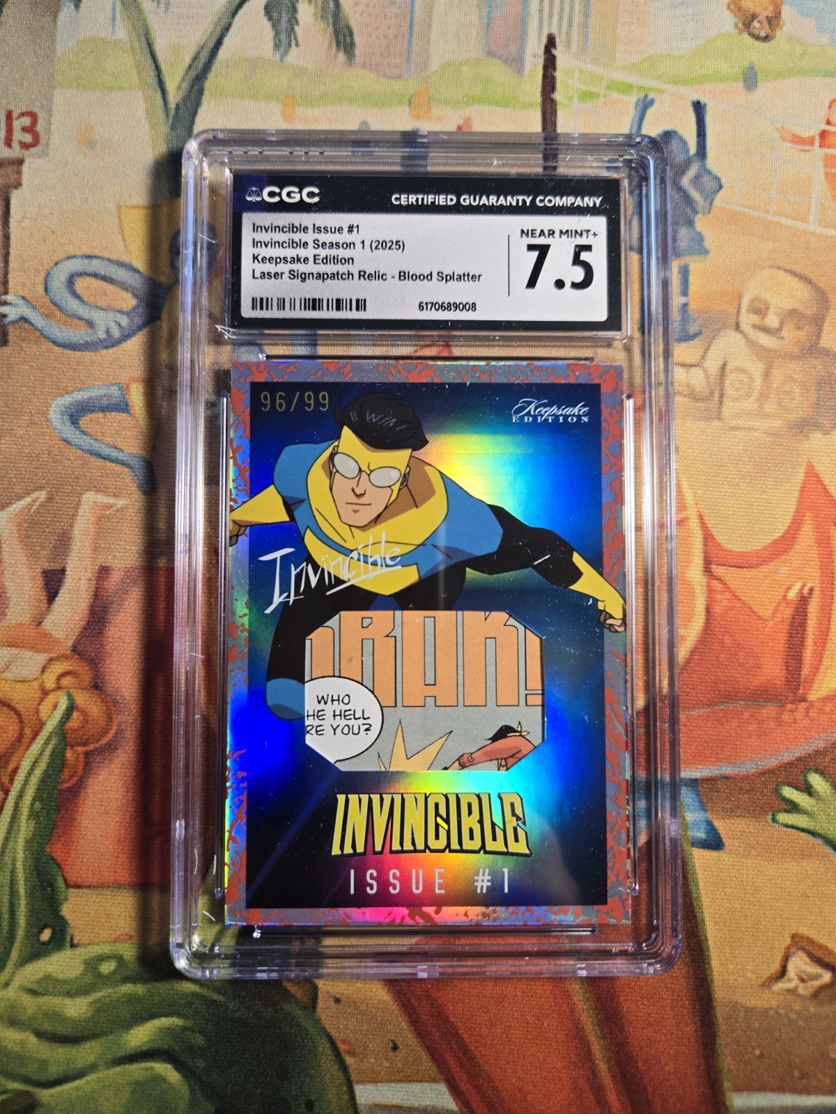 Invincible Keepsake Issue #1 Blood Splatter Card Signapatch Auto Relic GRAIL /99 Invincible Keepsake Issue #1 Blood Splatter Card Signapatch Auto Relic GRAIL /99
