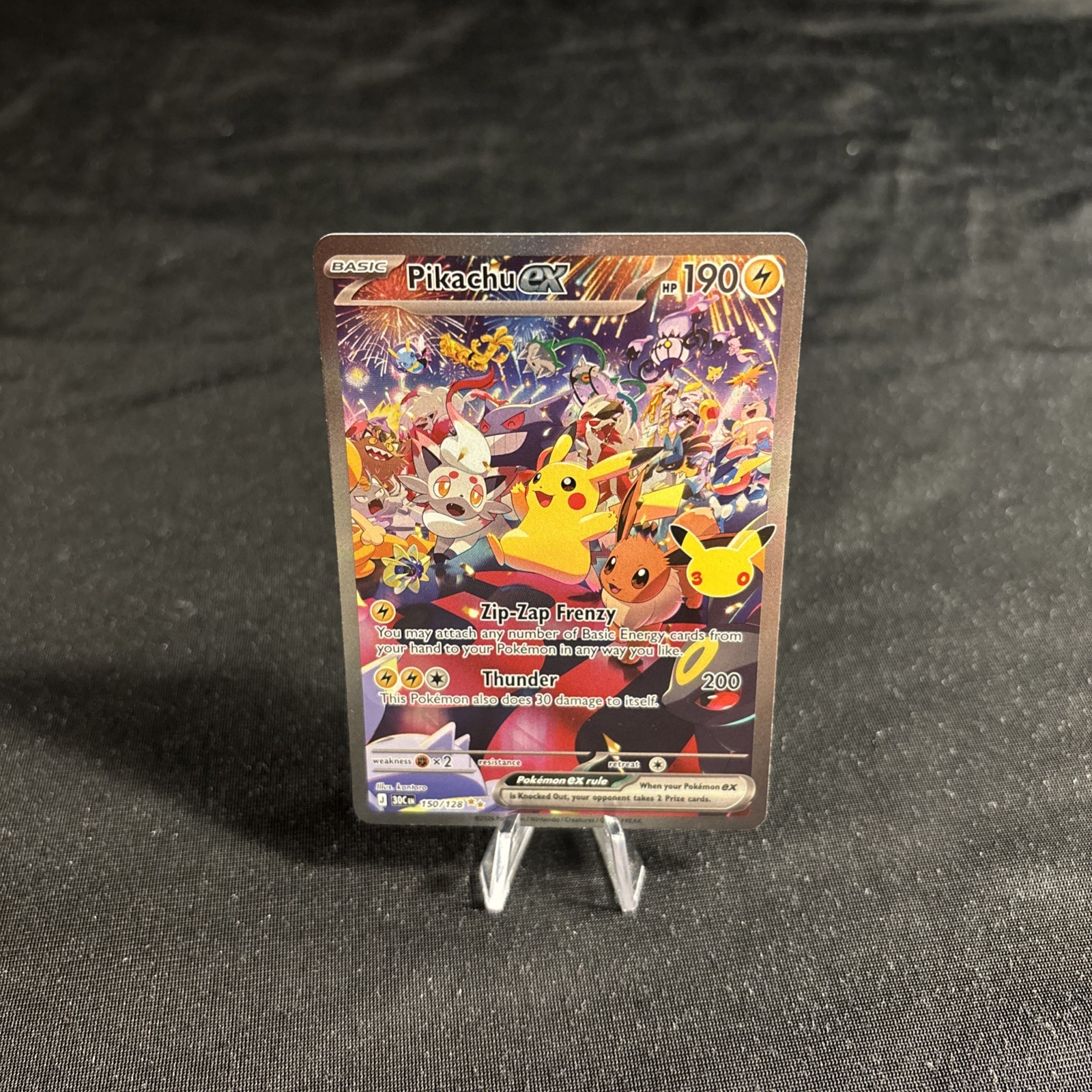 Pikachu ex 150/128 30th celebration Special Illustration Rare Full Art 