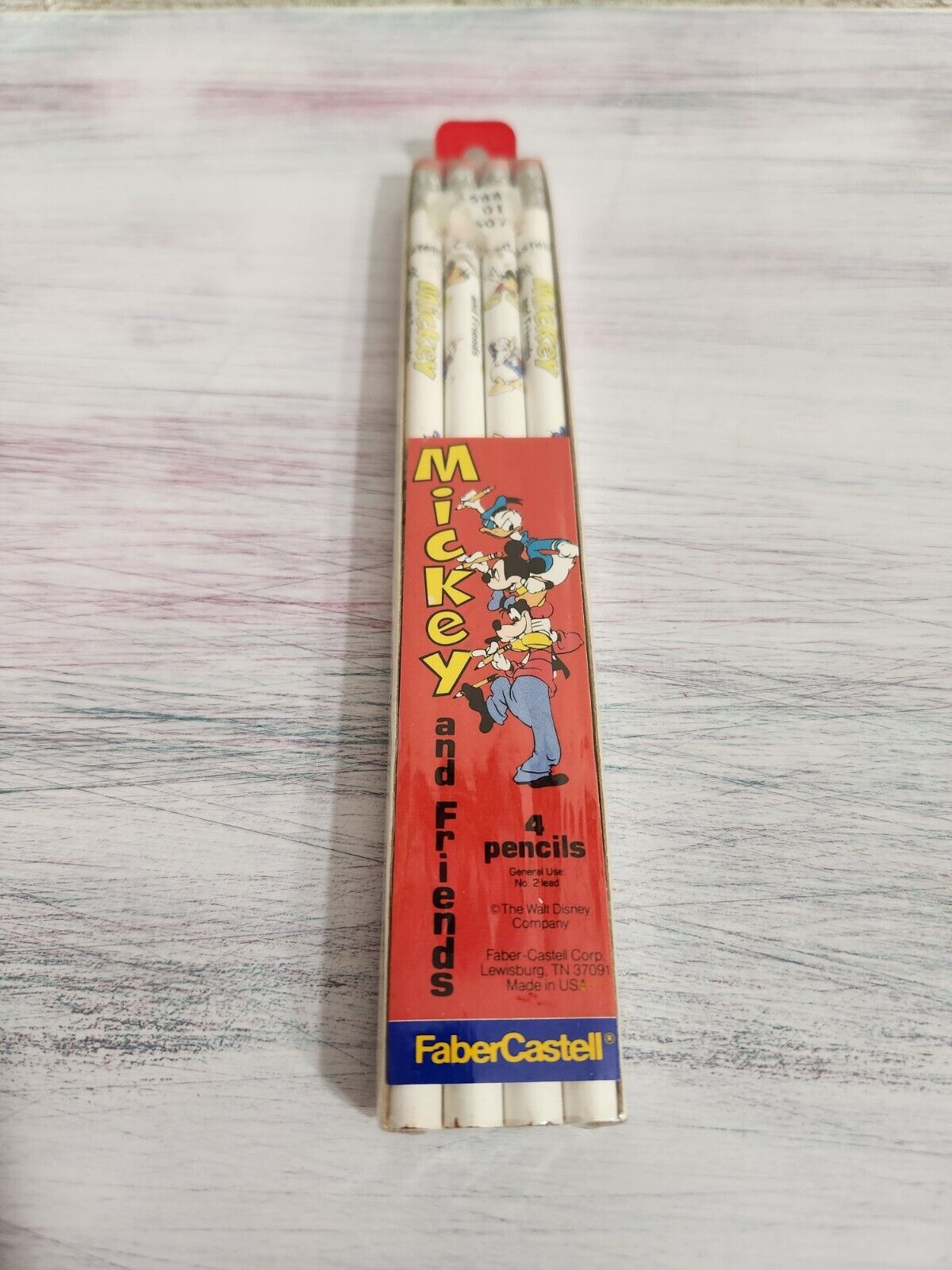 Vintage Mickey& Friends 4 Pencils Mickey Mouse Donald Duck Goofy Sealed Unused