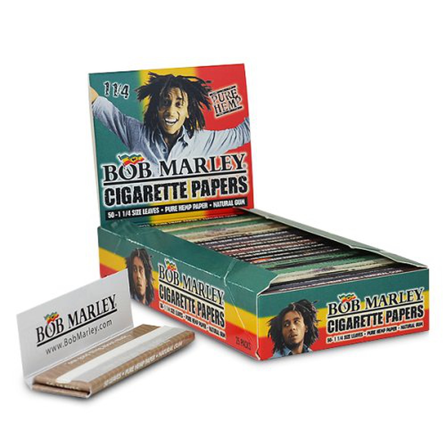 Authentic Bob Marley 1 1/4 Cigarette Rolling Papers 25 Booklets Authentic Bob Marley 1 1/4 Cigarette Rolling Papers 25 Booklets
