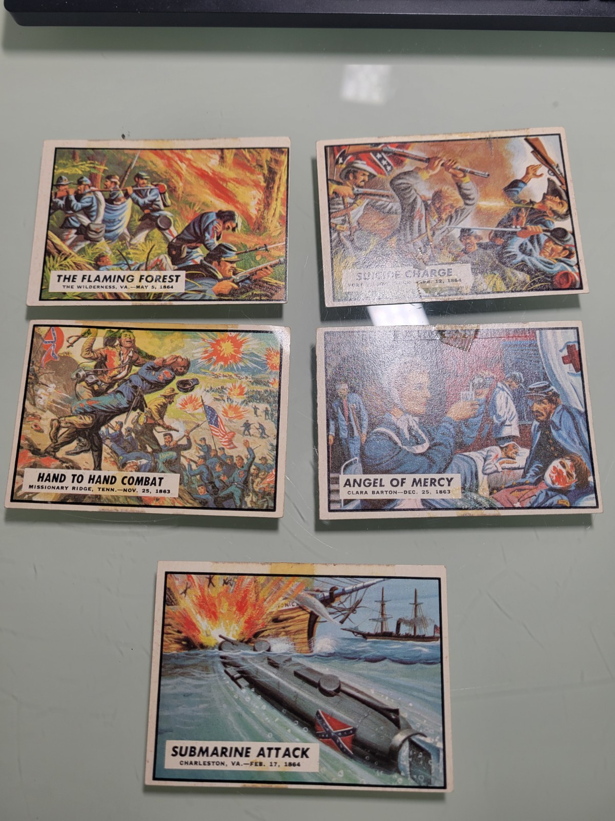 1962 Topps (5) Different Civil War News Vintage Card Lot 1962 Topps (5) Different Civil War News Vintage Card Lot