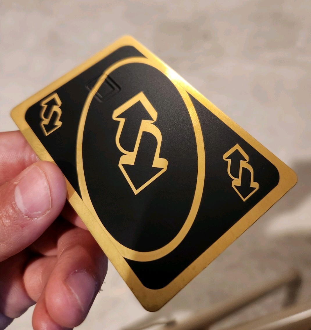 Customizable Metal Credit Card - Reverse Card Gold, W/magnetic Strip & Chip Slot