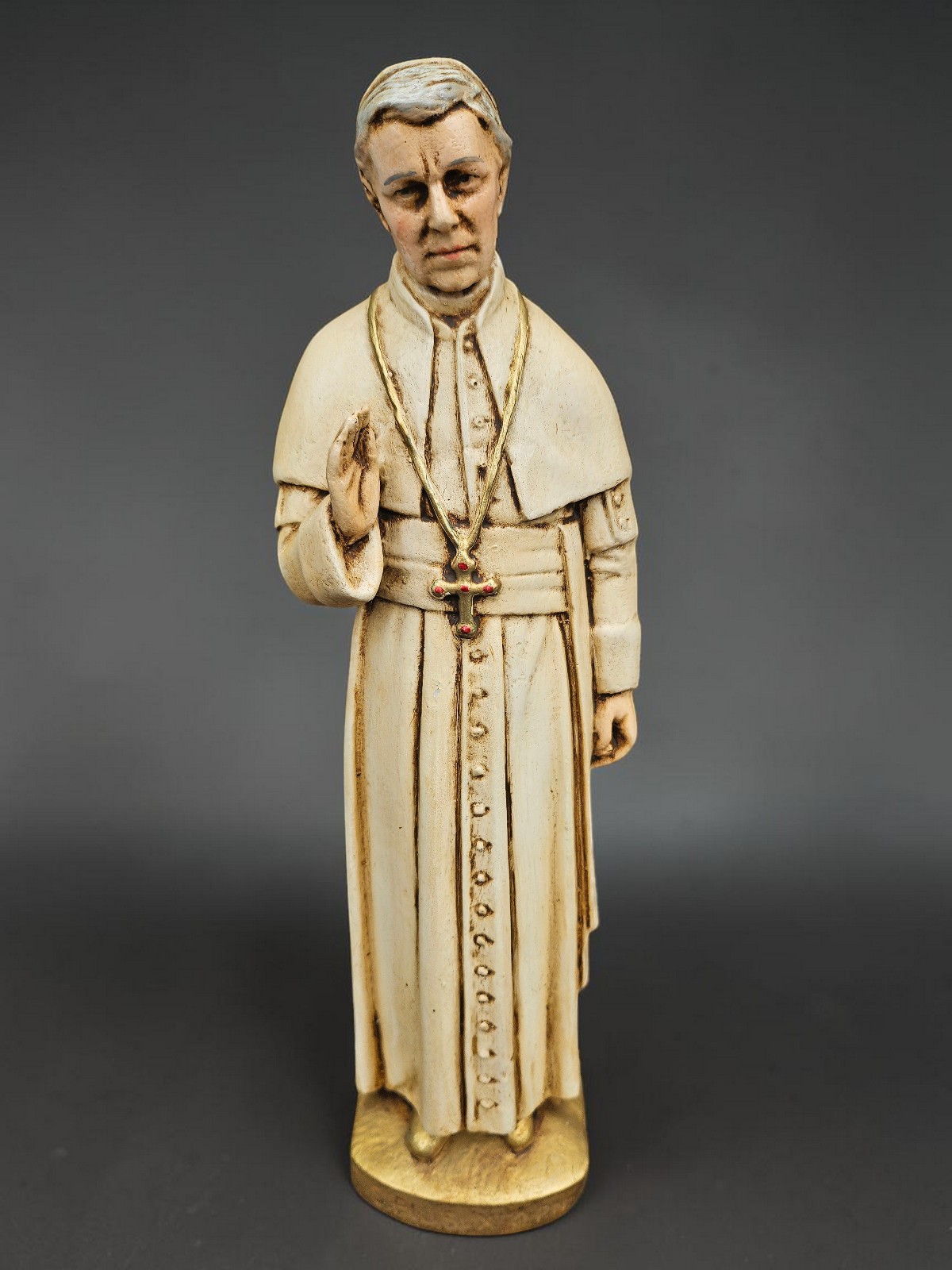 Vintage Saint Pope Pius X Statue religious signed art Vintage Saint Pope Pius X Statue religious signed art