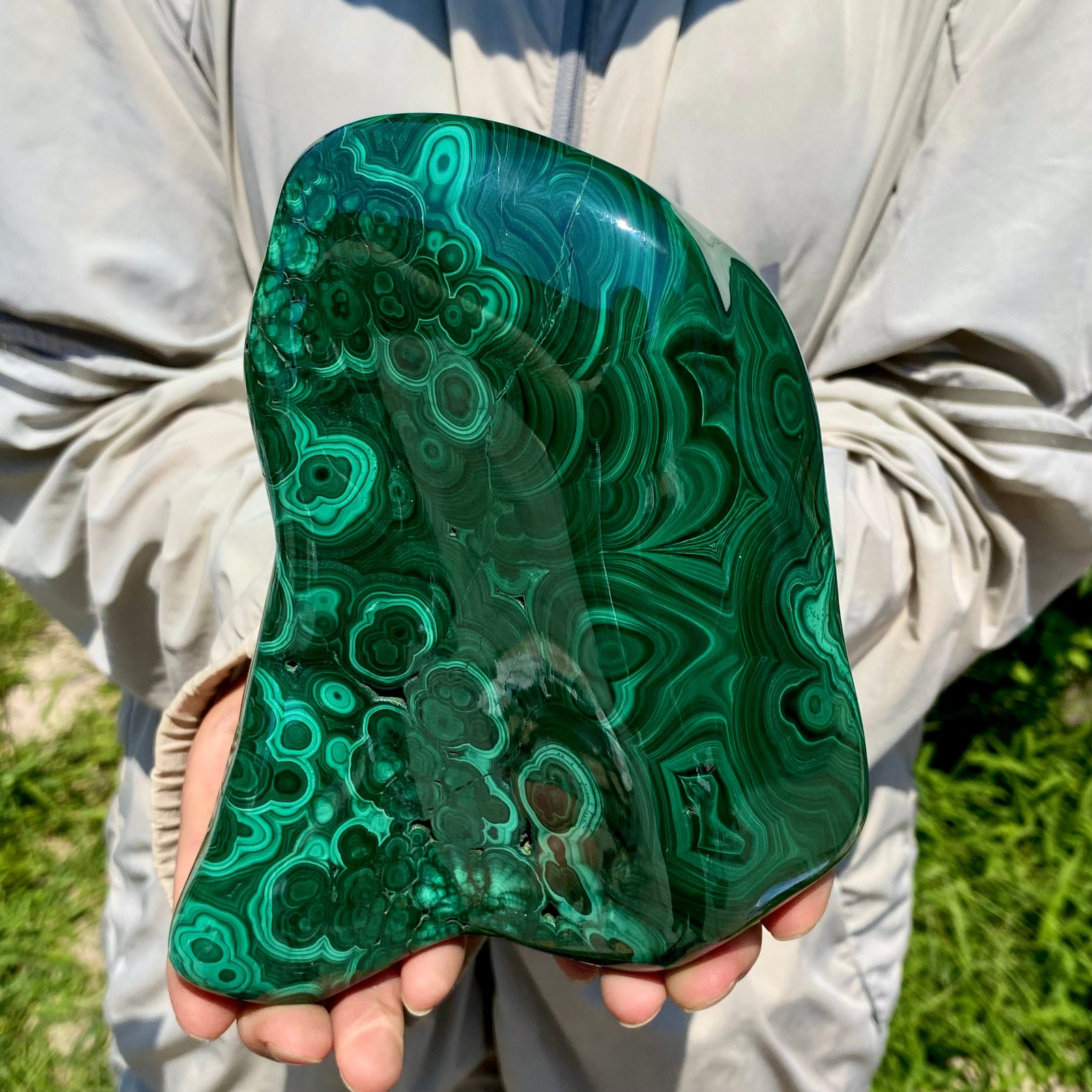 5.18LB Natural glossy Malachite transparent cluster rough mineral sample