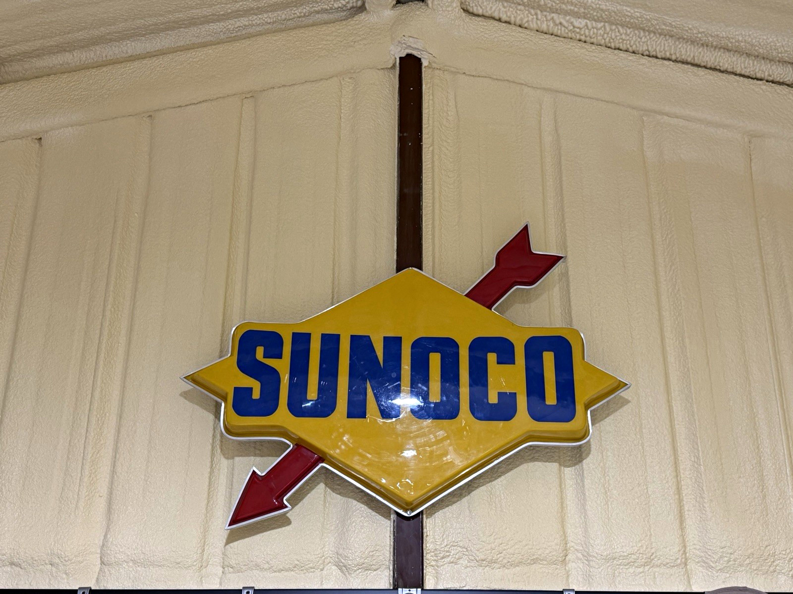 Vintage 1970s Sunoco Gas Station Sign 46.5” x 31.5” Original Vintage 1970s Sunoco Gas Station Sign 46.5” x 31.5” Original