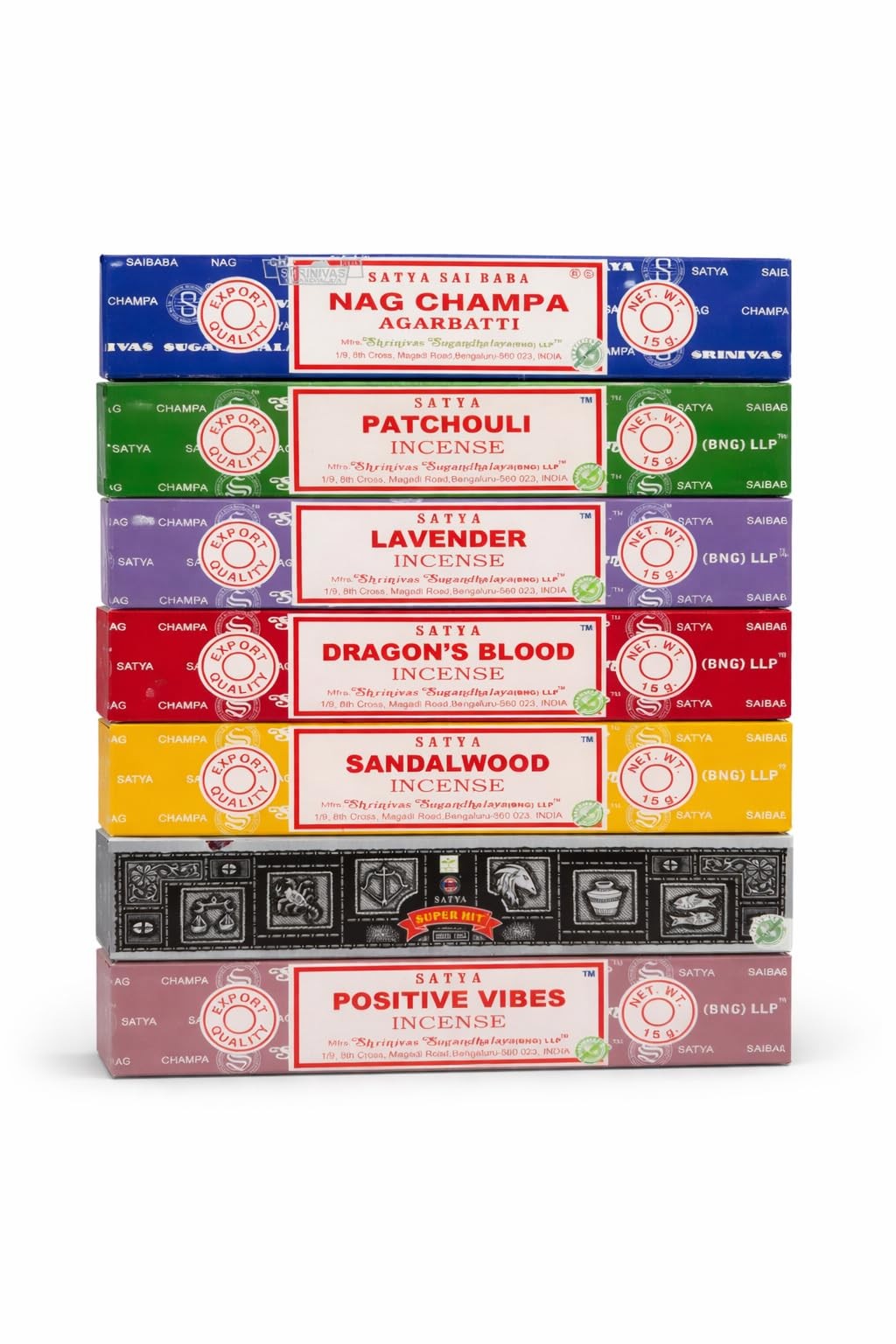 Satya Incense Gift Set Nag Champa, Super hit, Dragon's Blood, 15 g, Standard Satya Incense Gift Set Nag Champa, Super hit, Dragon's Blood, 15 g, Standard