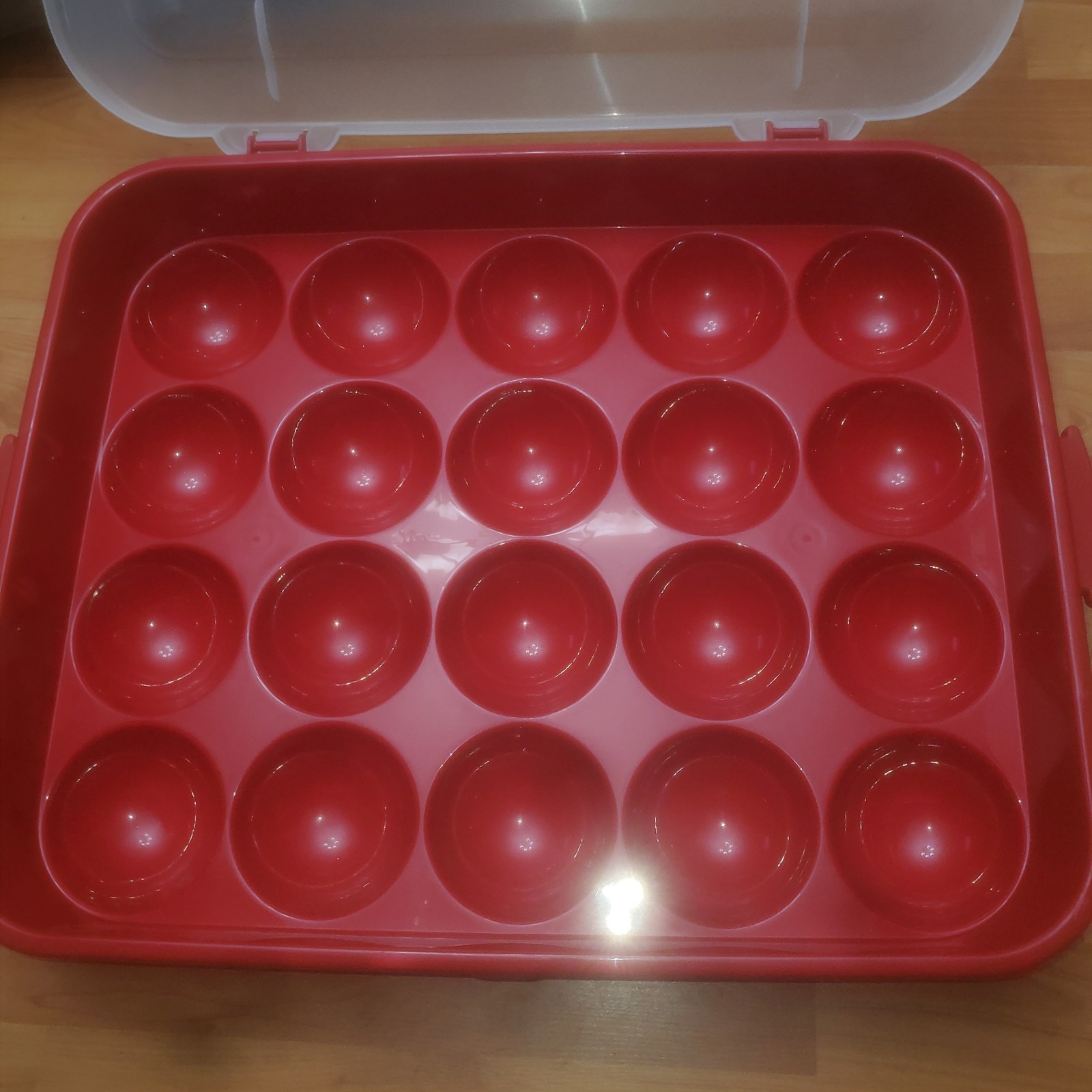 Sterilite Christmas Ornament Storage Case 20 Compartment Red 1976LAB Sterilite Christmas Ornament Storage Case 20 Compartment Red 1976LAB