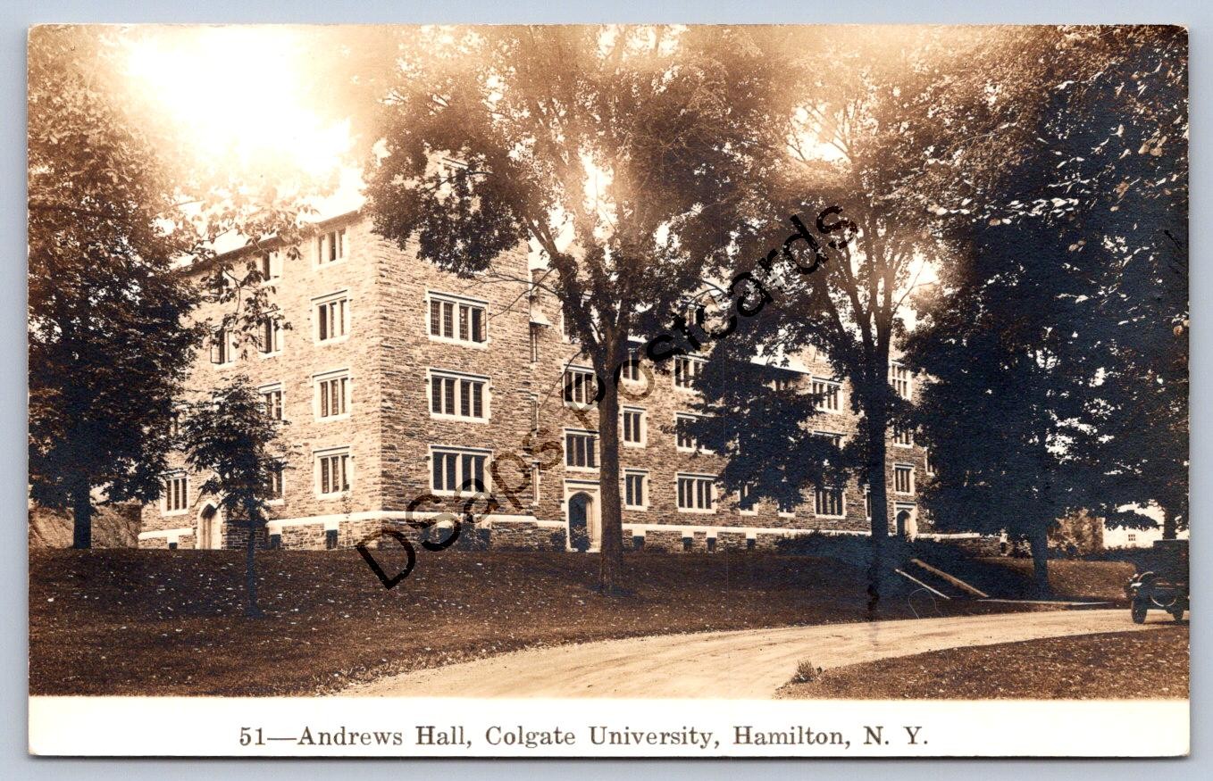 K61/ Hamilton New York RPPC Postcard c1920s Colgate University Andrews Hall 72 K61/ Hamilton New York RPPC Postcard c1920s Colgate University Andrews Hall 72