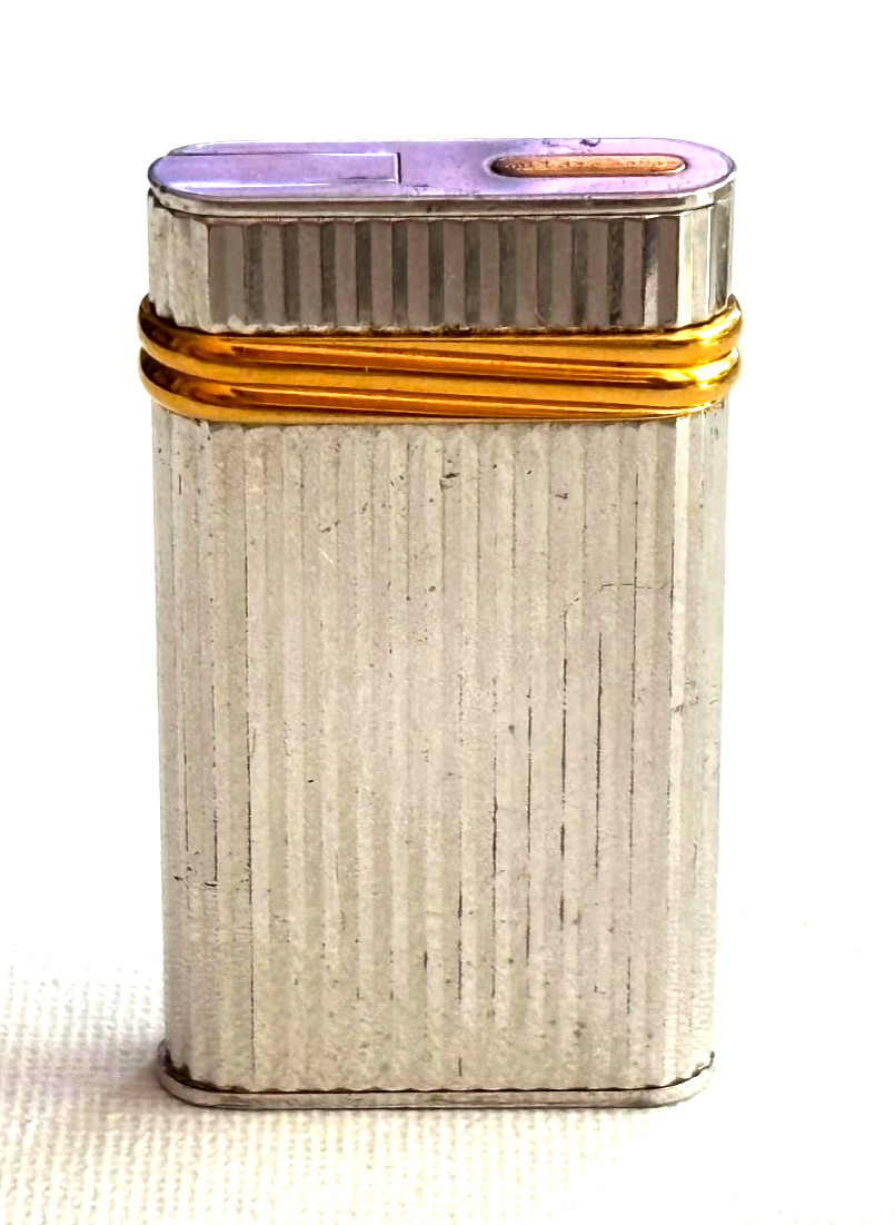 Antique Rare Must de Cartier Paris 1989 Pillendose/Pill Box Steel gilded