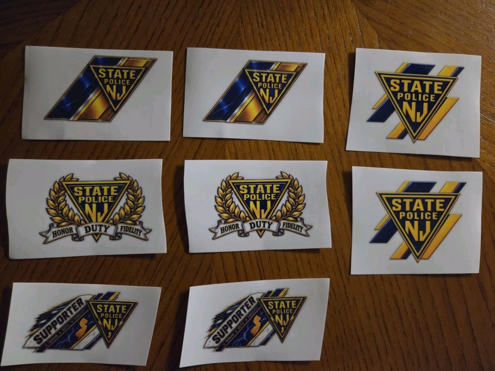 8 Pc - NJ STATE POLICE Supporter Lot -UV Vinyl Decals 8 Pc - NJ STATE POLICE Supporter Lot -UV Vinyl Decals