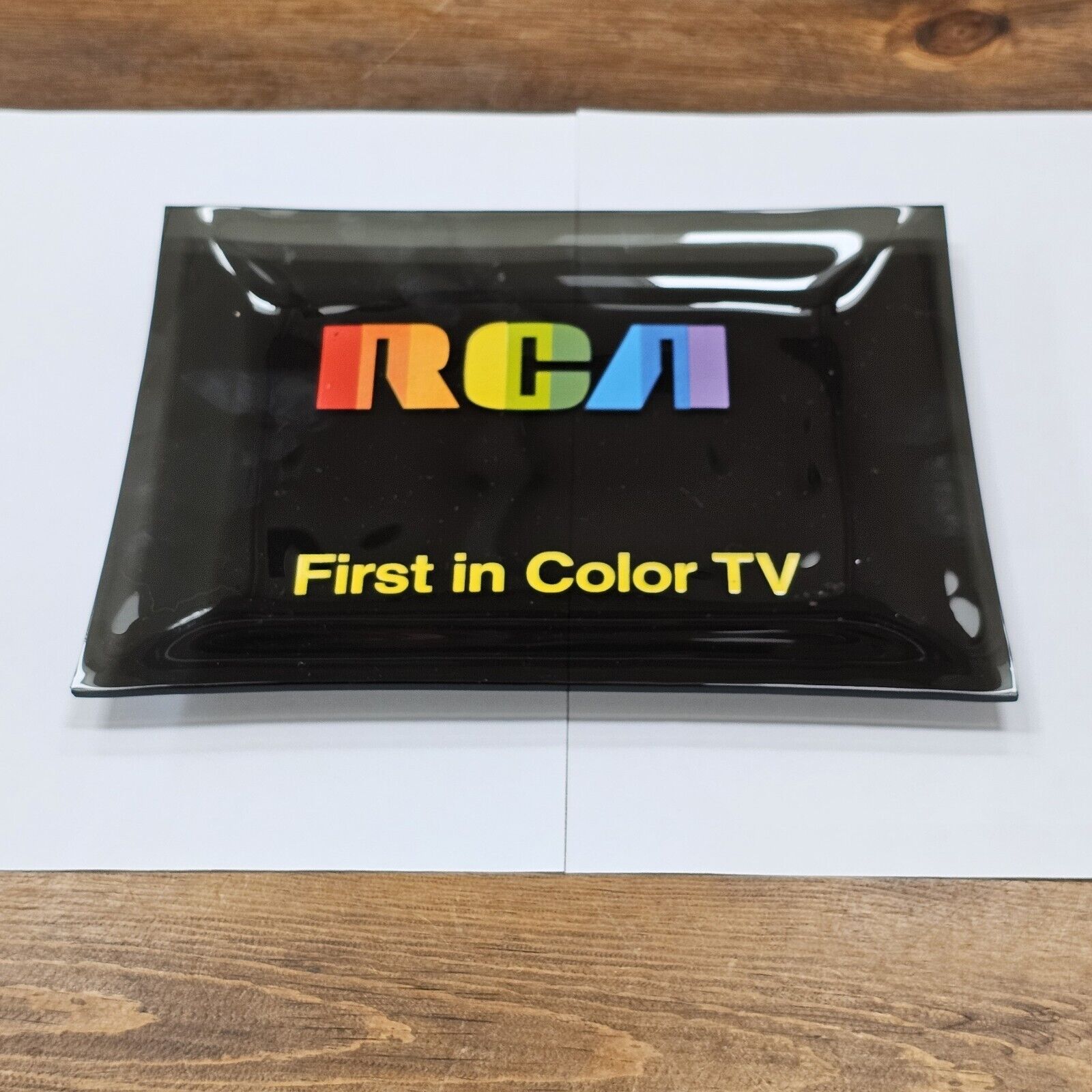 RCA First In Color TV Television Advertsing Plate Vintage Unique And Rare Piece
