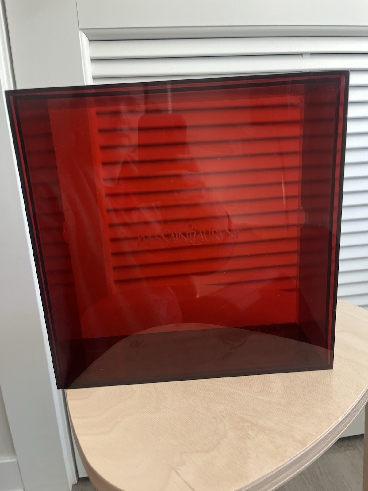 VTG 90s Yves Saint Laurent YSL Red Acrylic Store Display Case Retail Prop 9.5”