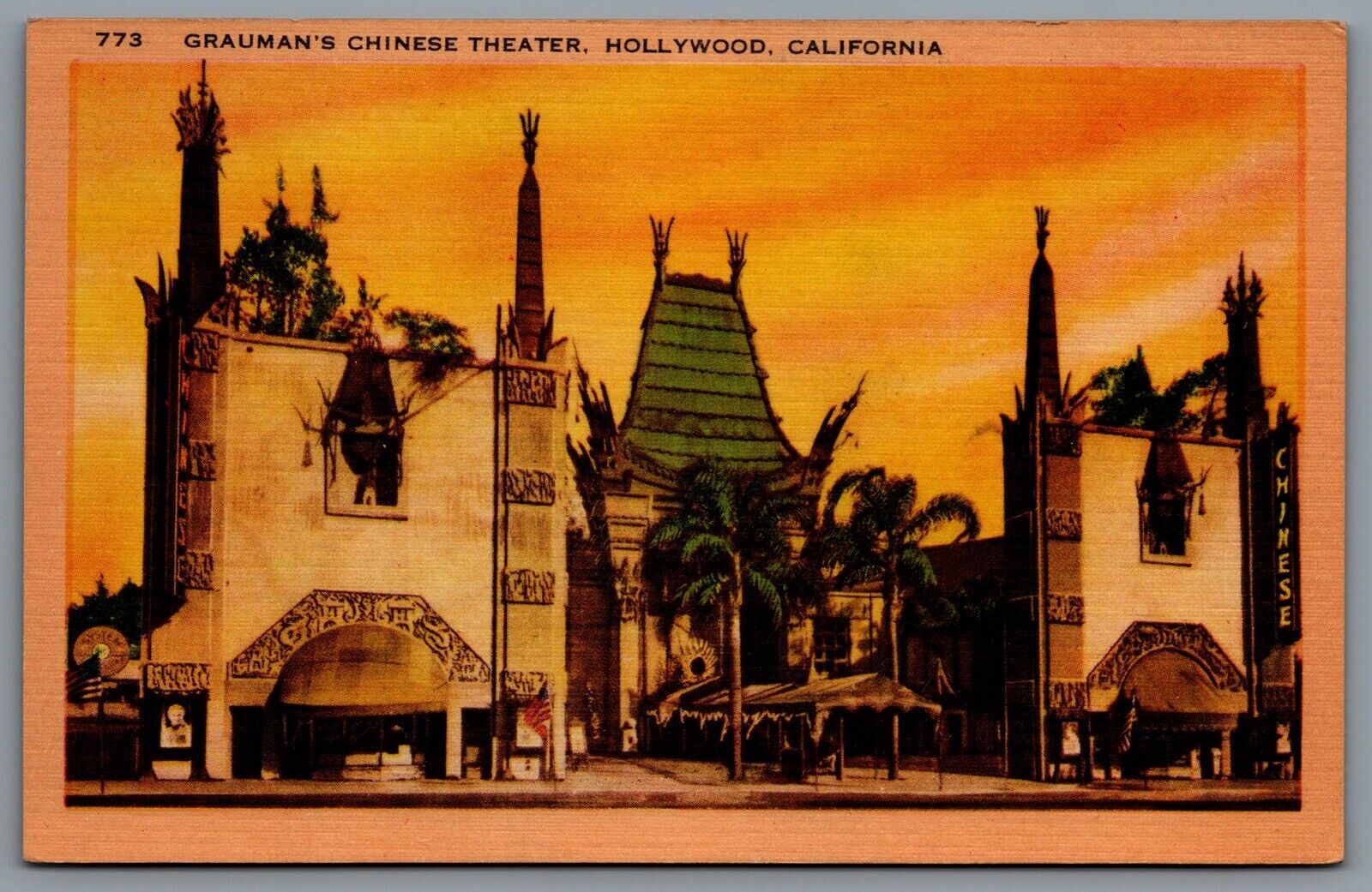 Postcard Hollywood CA c1940s Grauman’s Chinese Theatre Now TCL Chinese Theatre