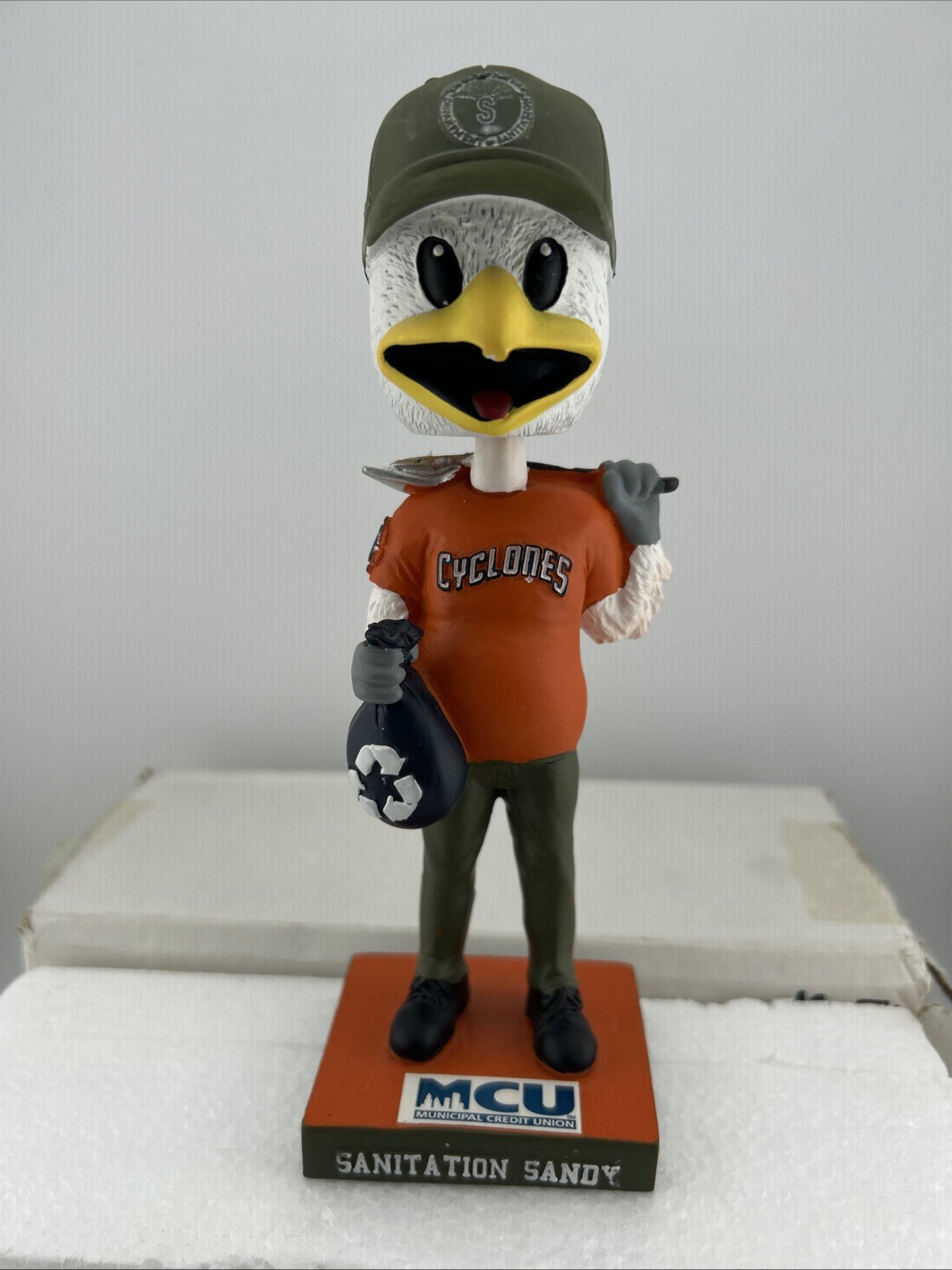 Sandy Mascot DSNY Brooklyn Cyclones SGA Bobblehead Mets John Franco Auto 2012 #1 Sandy Mascot DSNY Brooklyn Cyclones SGA Bobblehead Mets John Franco Auto 2012 #1