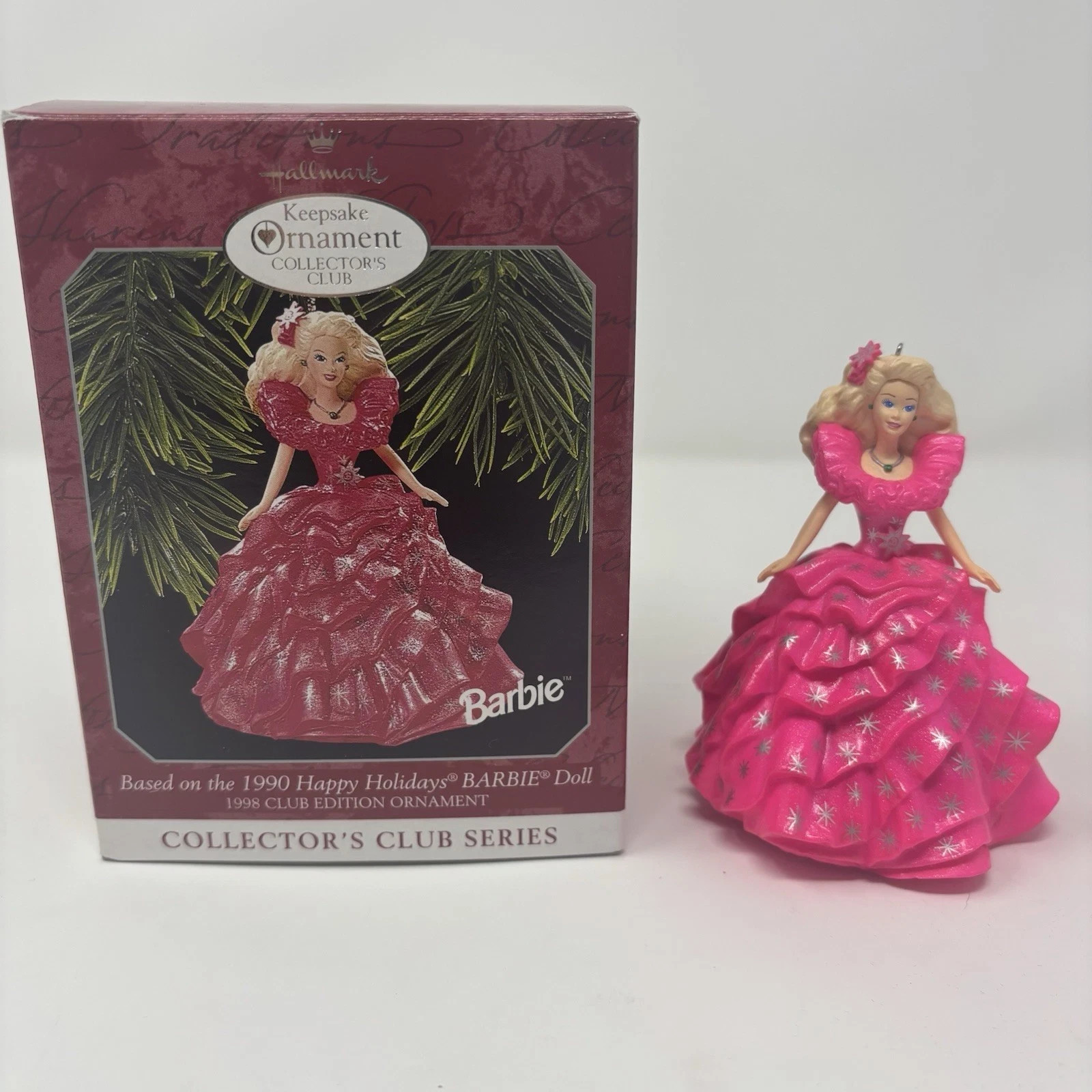 Hallmark Keepsake Barbie 1990 Happy Holidays Club Ornament 1998 -824-348 Hallmark Keepsake Barbie 1990 Happy Holidays Club Ornament 1998 -824-348