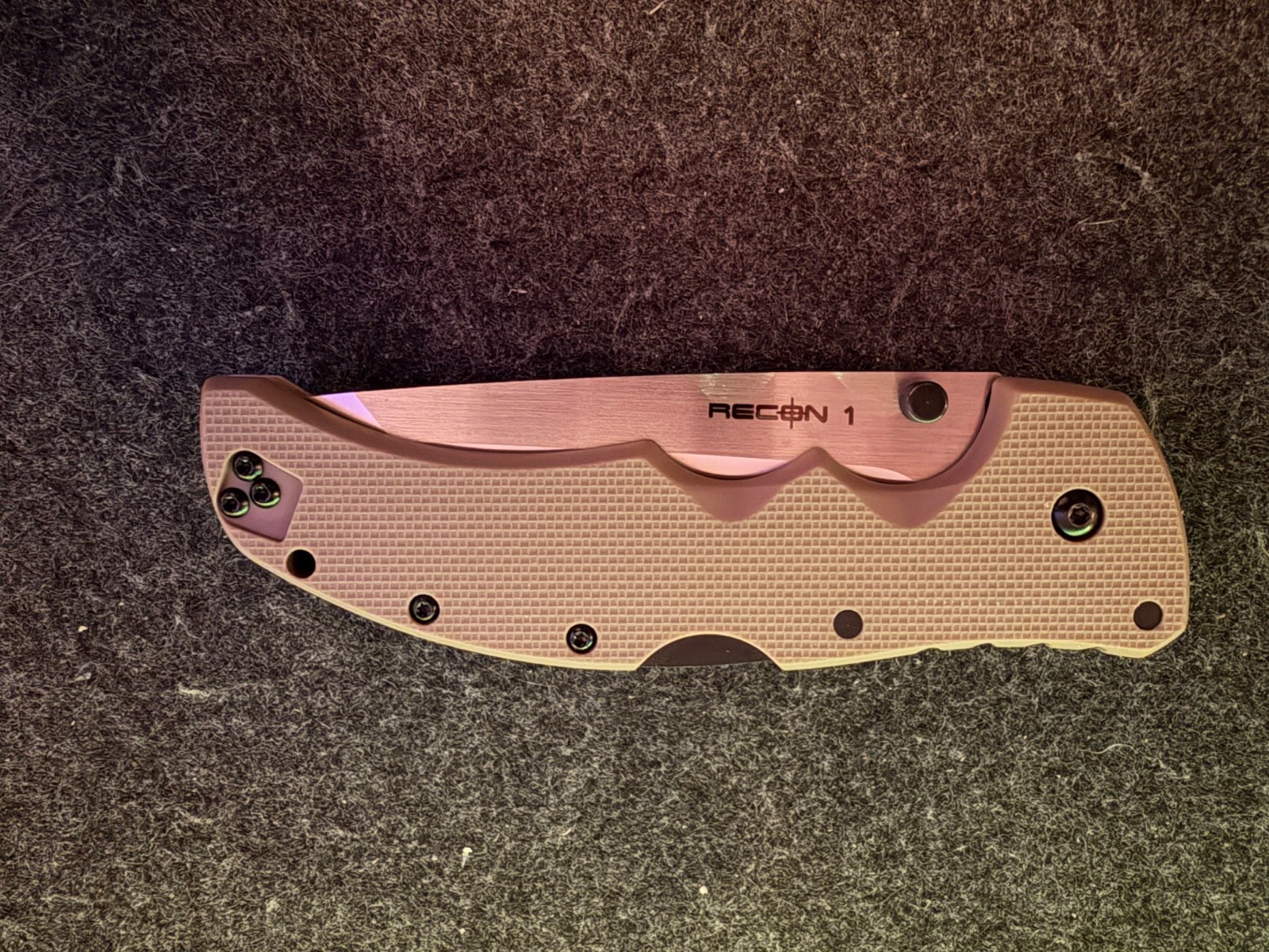 COLD STEEL RECON 1  Tanto CTS-XHP Steel Blade, Coyote Tan GRN Handle, Lockback