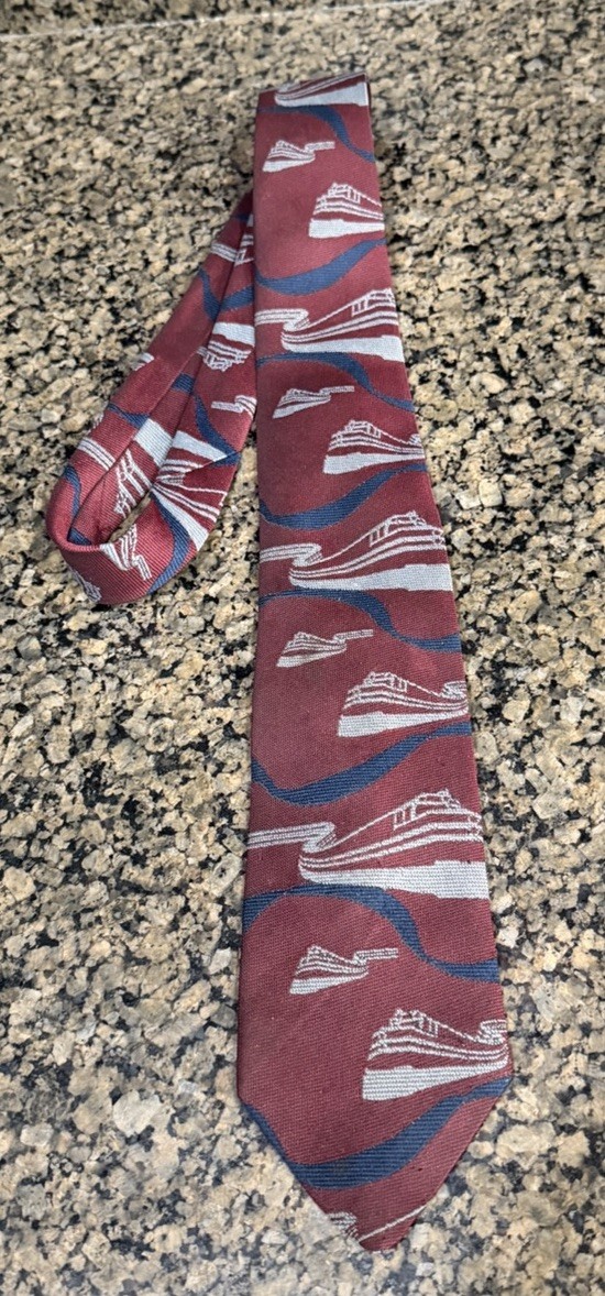Vintage Amtrak employee Conductor Uniform Necktie Red polyester train USA Vintage Amtrak employee Conductor Uniform Necktie Red polyester train USA
