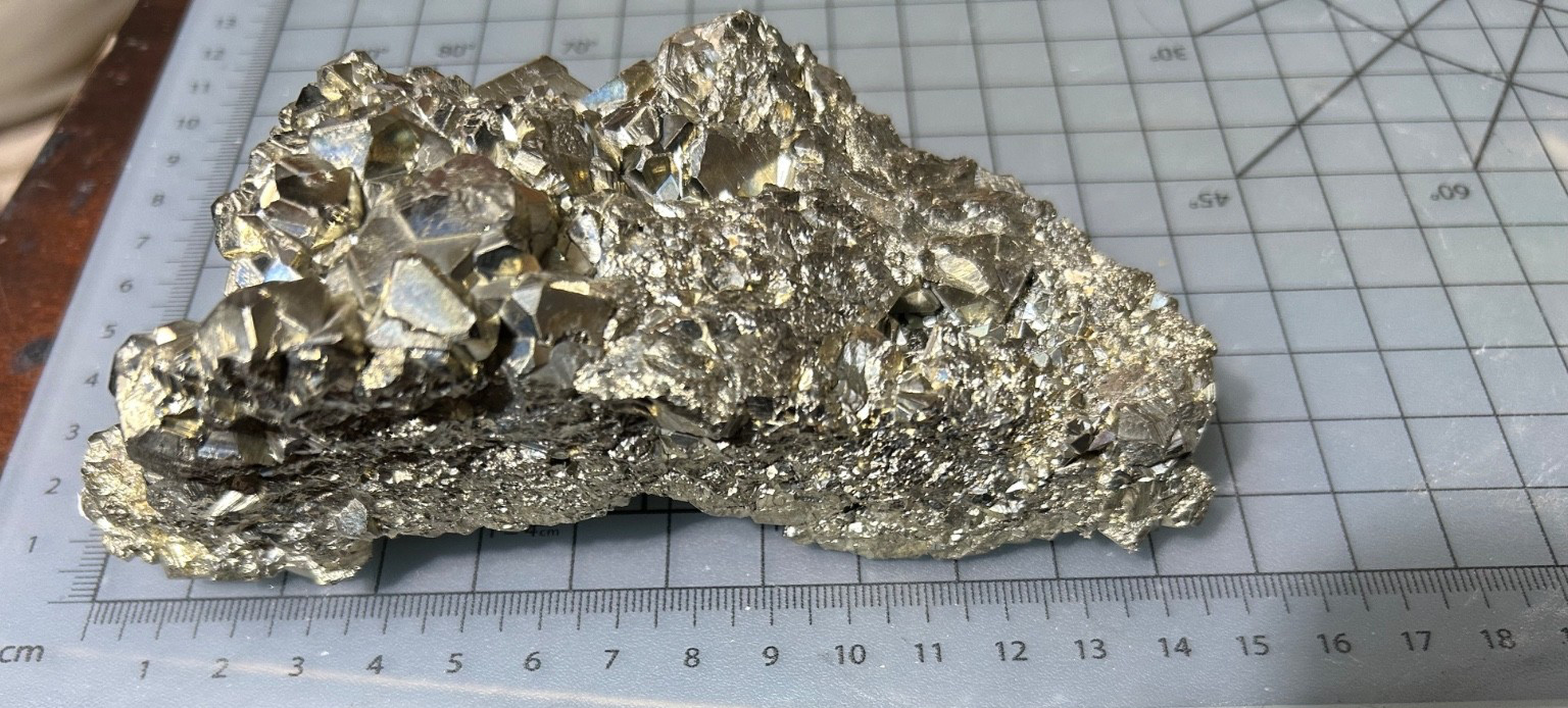 RARE SIZE Large Pyrite Cluster with Octahedron Crystals 15x7x5cm * Over 2Lbs