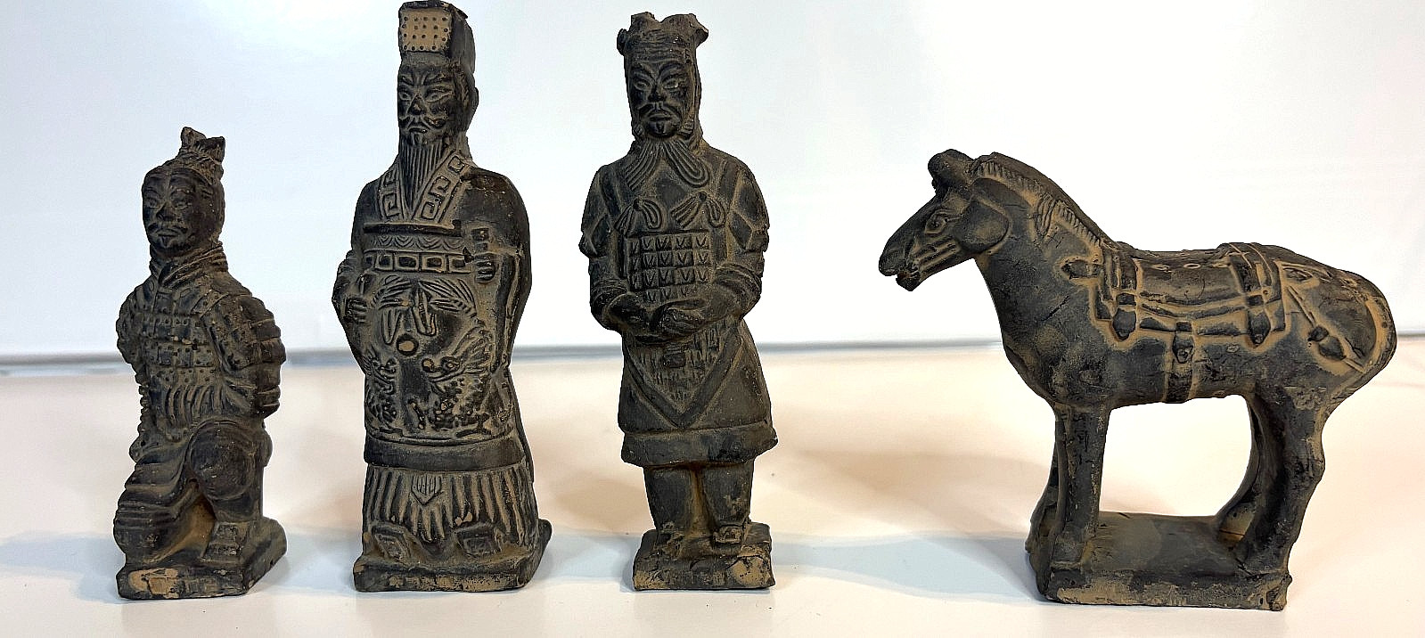 Vintage 2004 Chinese Terracotta Army Warriors & Horse Set of 4