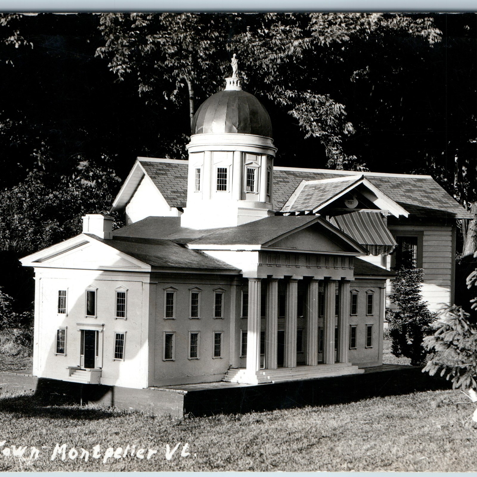 c1940s Toy Town Montpelier, VT RPPC State House Capitol Miniature Model Postcard