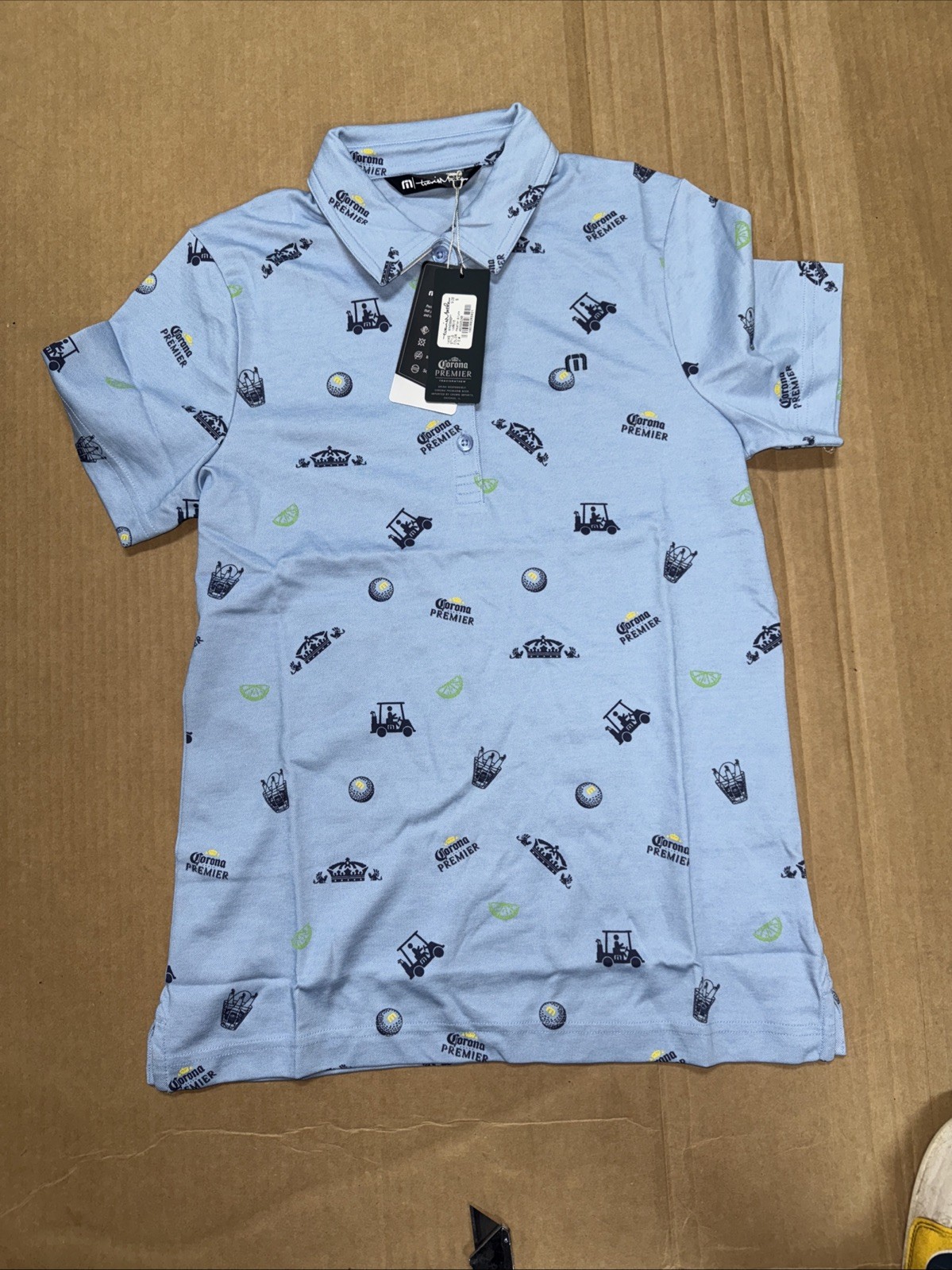 Travis Mathew x Corona Premier Women’s Small Polo Golf Cart Limes Golf Ball NWT Travis Mathew x Corona Premier Women’s Small Polo Golf Cart Limes Golf Ball NWT