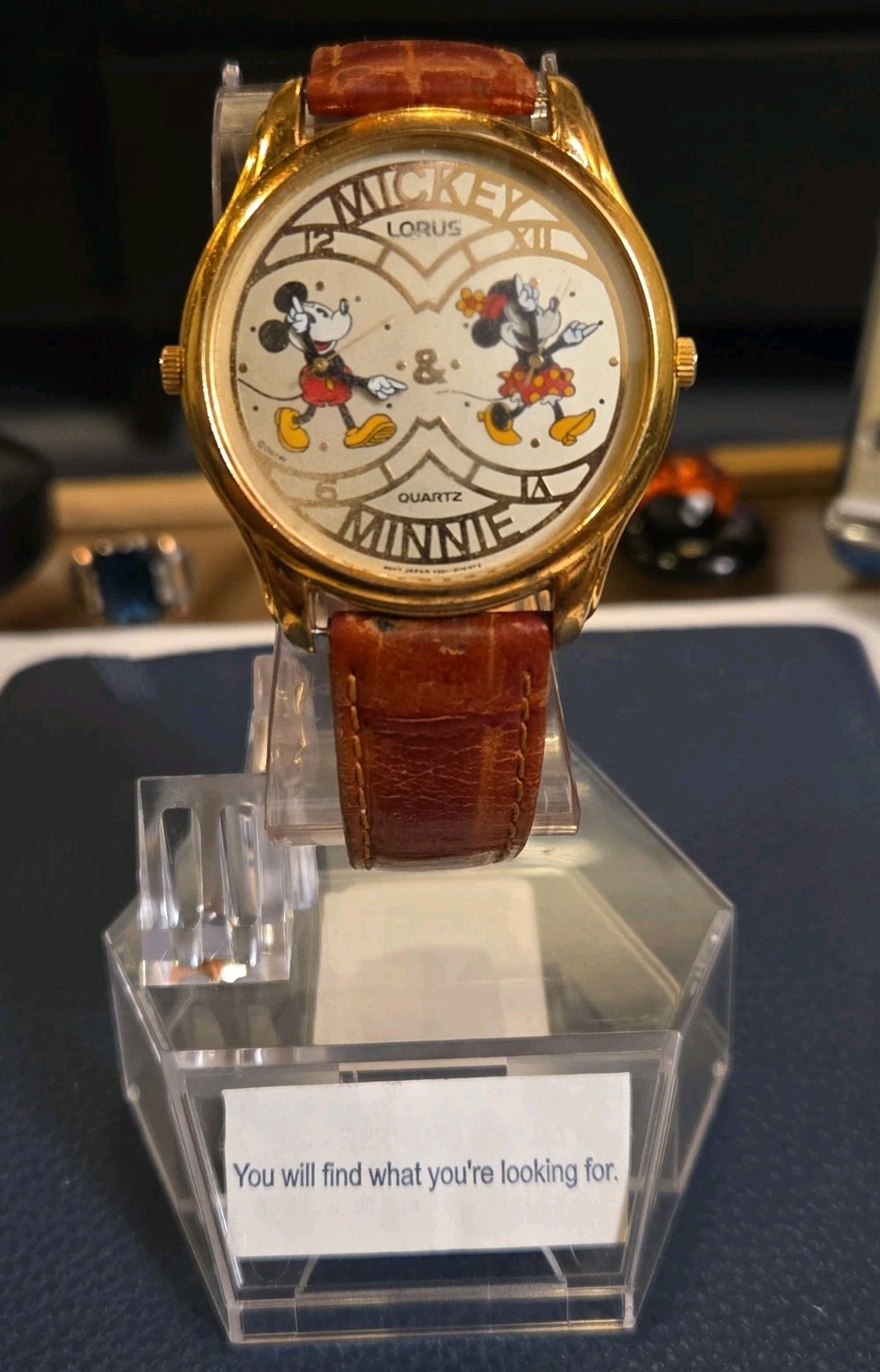 Lorus Disney Mickey & Minnie Dual Time Zone Vintage Watch Rare For Collectors 