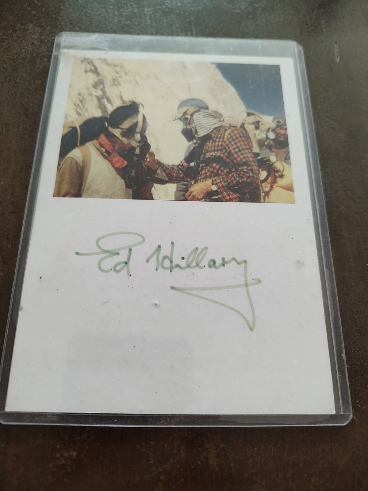 Signed Photo of Ed Hillary On Mount Everest