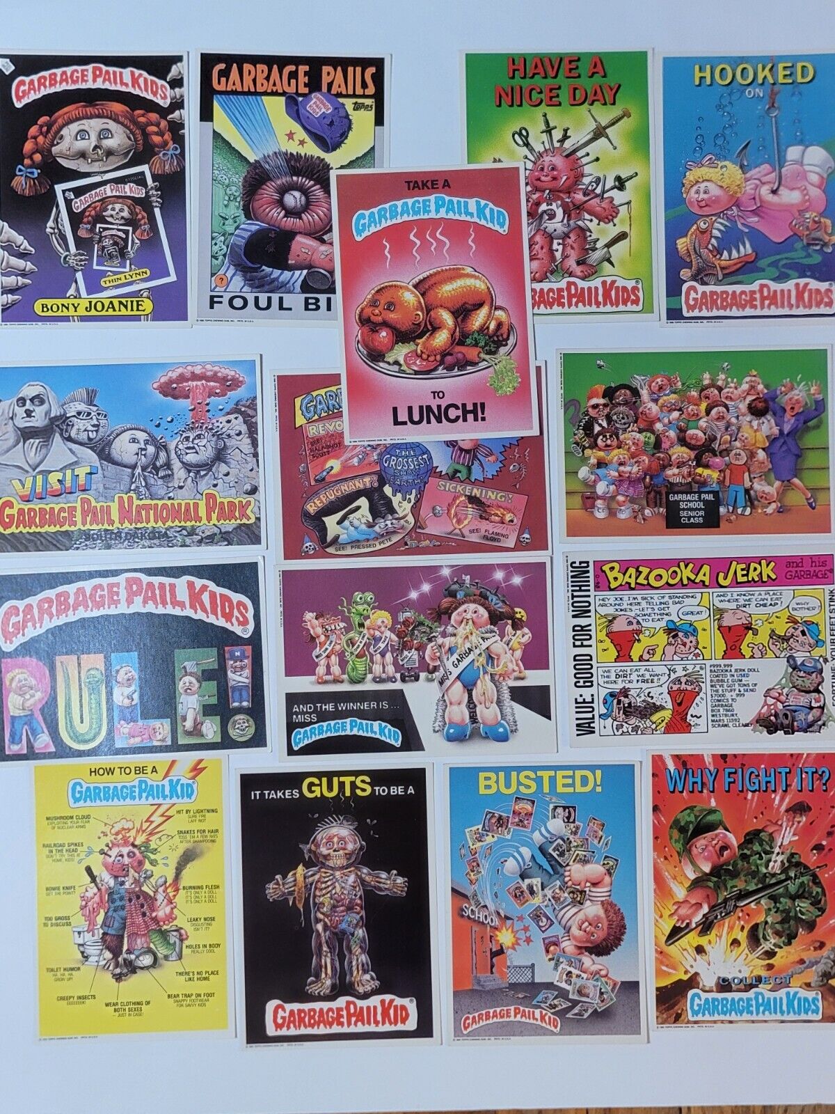 Vintage Garbage Pail Kids GPK Giant Stickers Card #1-#15 Cards 1986 Topps