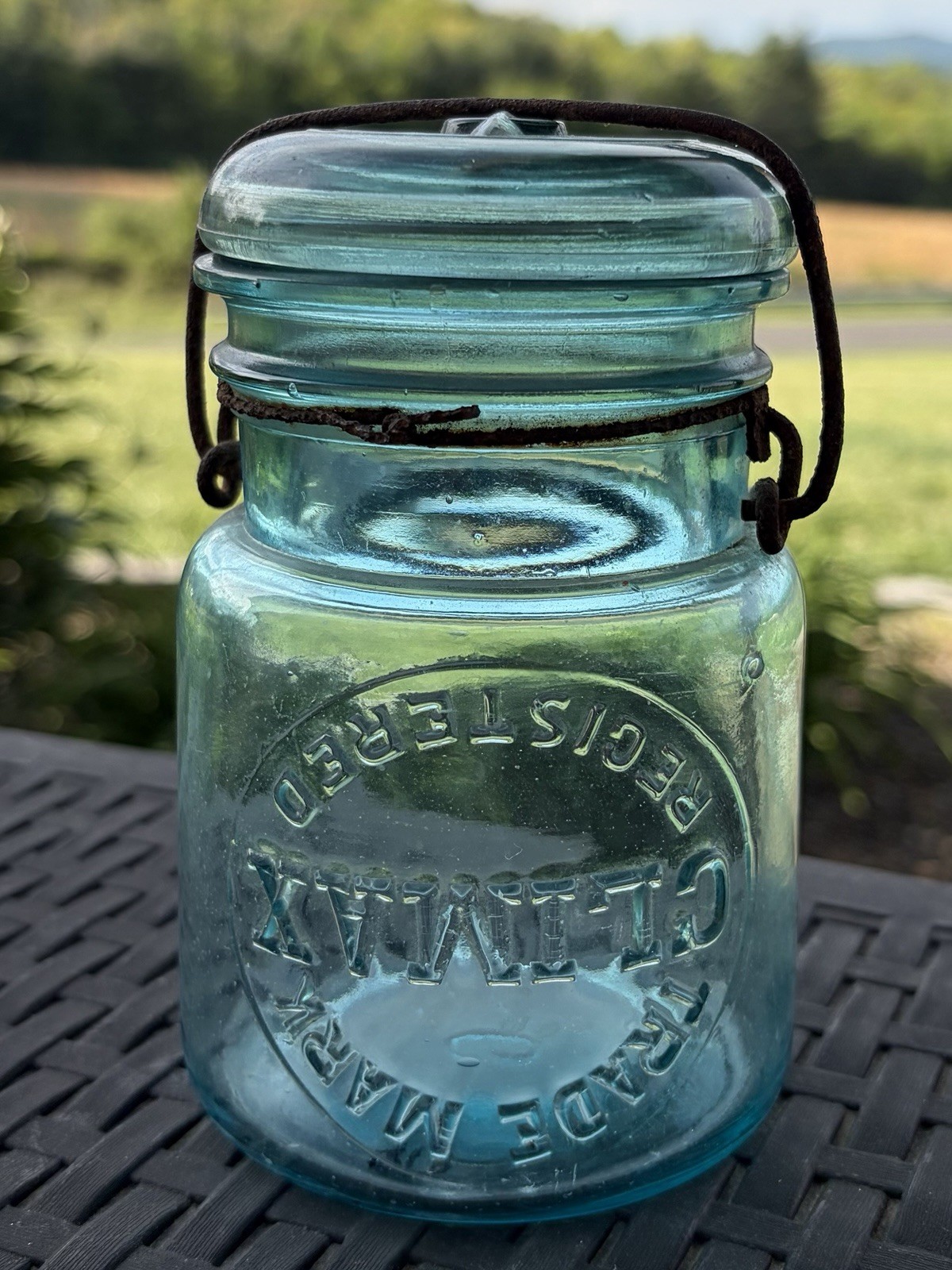 Super rare Antique Ball Blue Upside Down Climax Fruit Jar Pint Super rare Antique Ball Blue Upside Down Climax Fruit Jar Pint