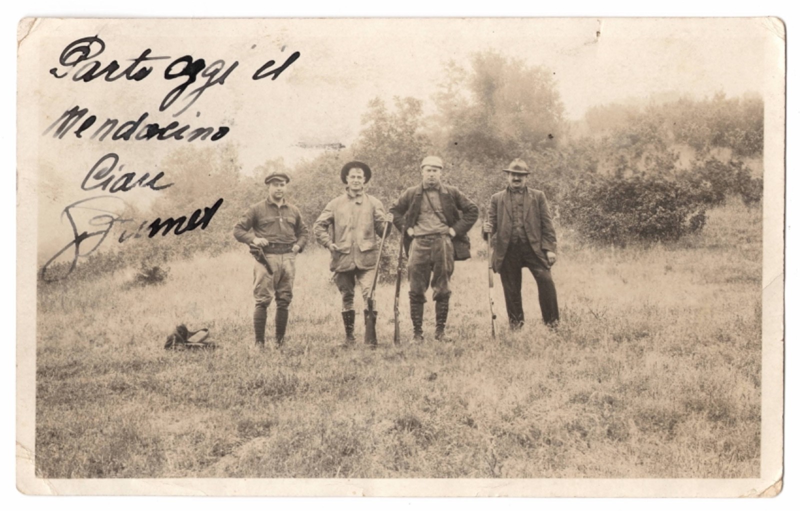 1923~REAL PHOTO POSTCARD~HUNTERS FIREARMS~SAN FRANCISCO,CA to Prov. Torino,ITALY 1923~REAL PHOTO POSTCARD~HUNTERS FIREARMS~SAN FRANCISCO,CA to Prov. Torino,ITALY
