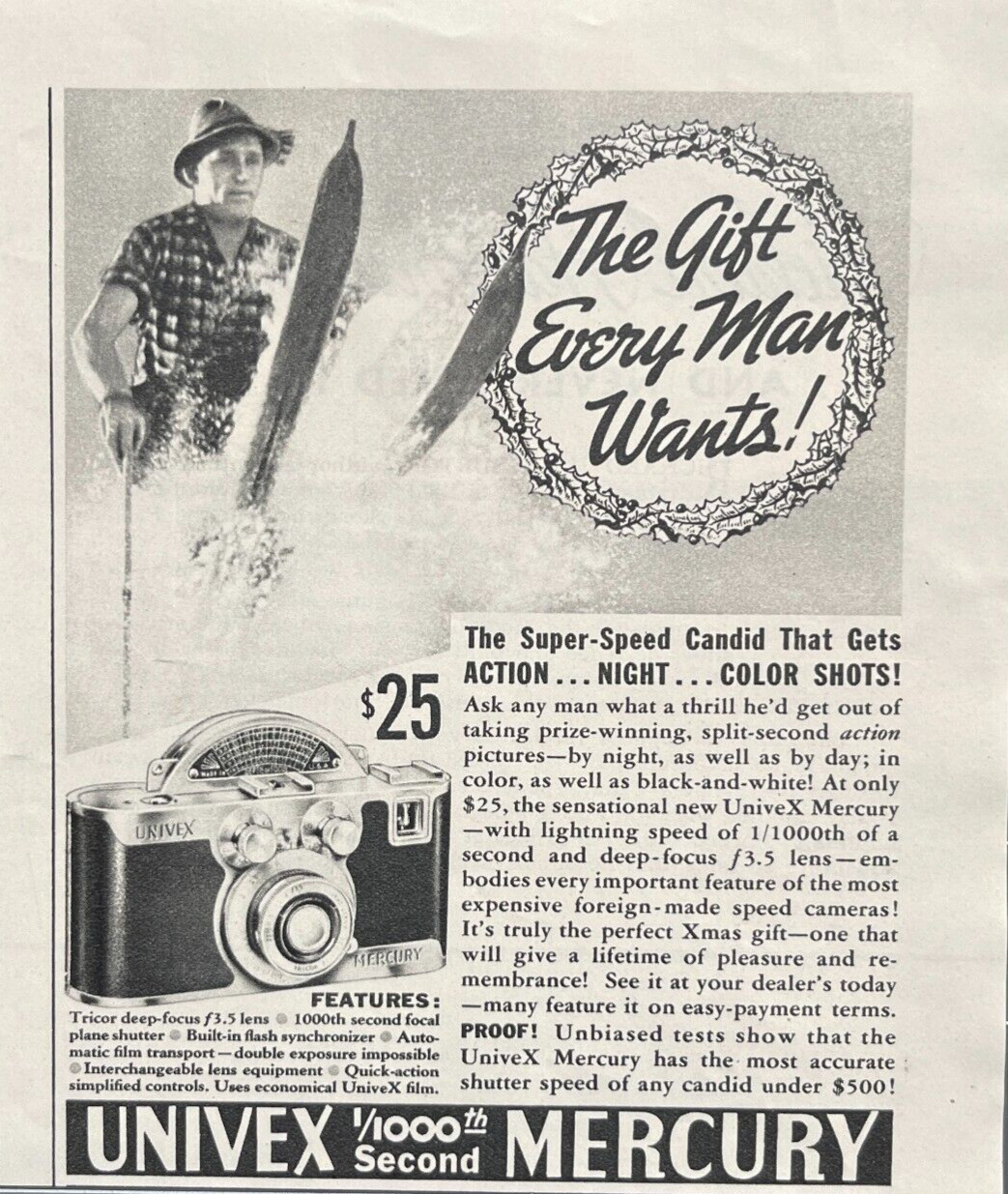 1939 Univex Camera Vintage Print Ad Super Speed Candid The Gift Every Man Wants
