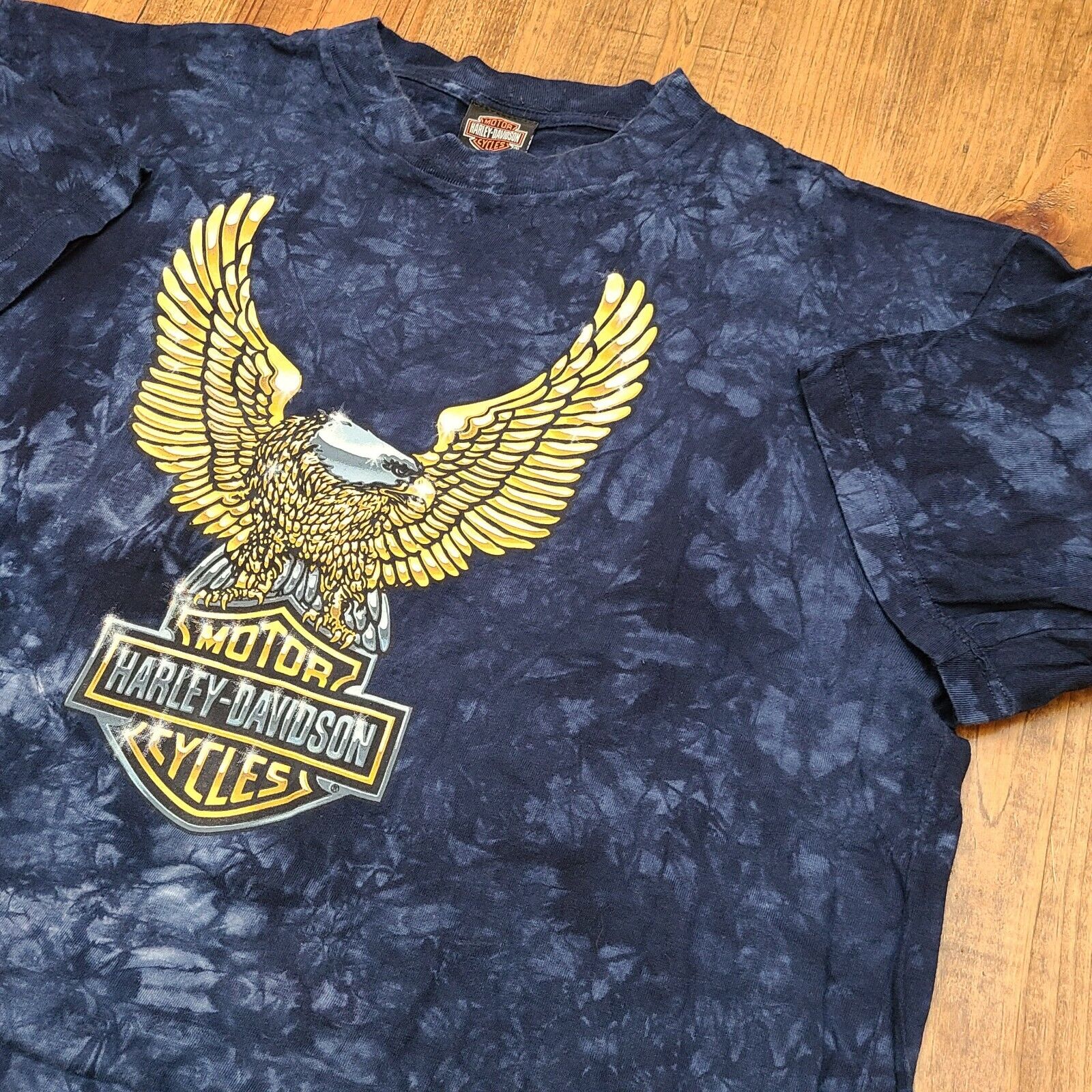 Vtg 2000\'s Harley Davidson Tie Dye Nags Head NC Blue T-Shirt Sz XL