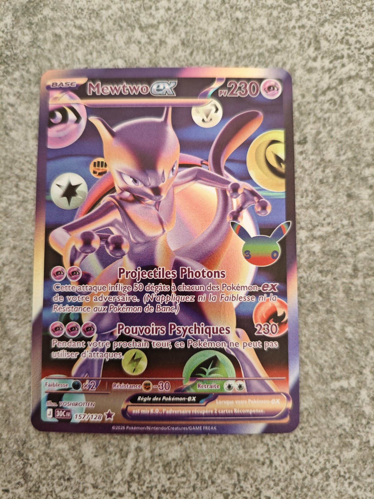 Nintendo Pokémon TCG Pokemon Card Mewtwo EX 157/128 FR 230BP Psy Basic Nintendo Pokémon TCG Pokemon Card Mewtwo EX 157/128 FR 230BP Psy Basic