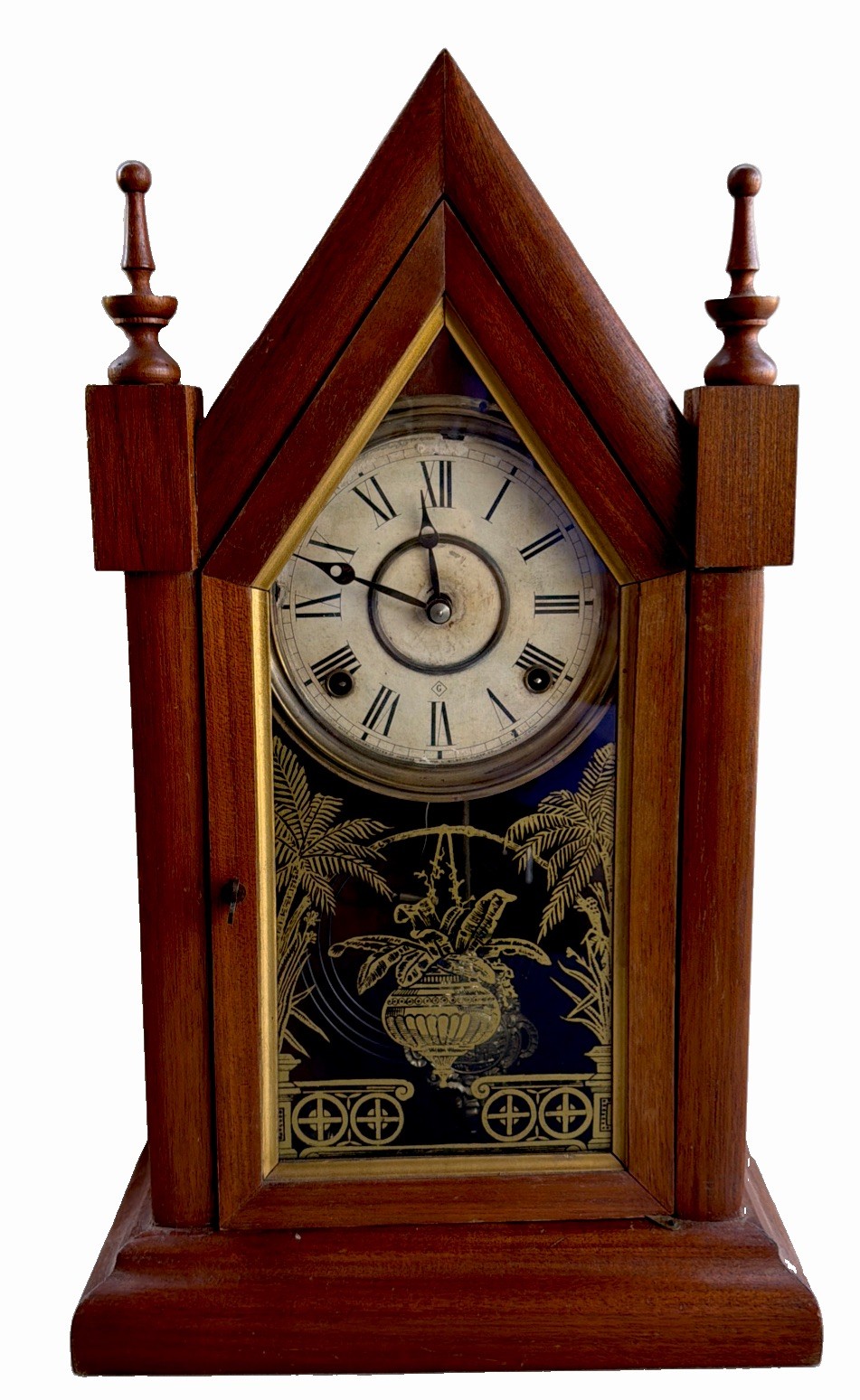 Antique 1800’s William L. Gilbert Steeple Mantel Clock with key as shown Antique 1800’s William L. Gilbert Steeple Mantel Clock with key as shown