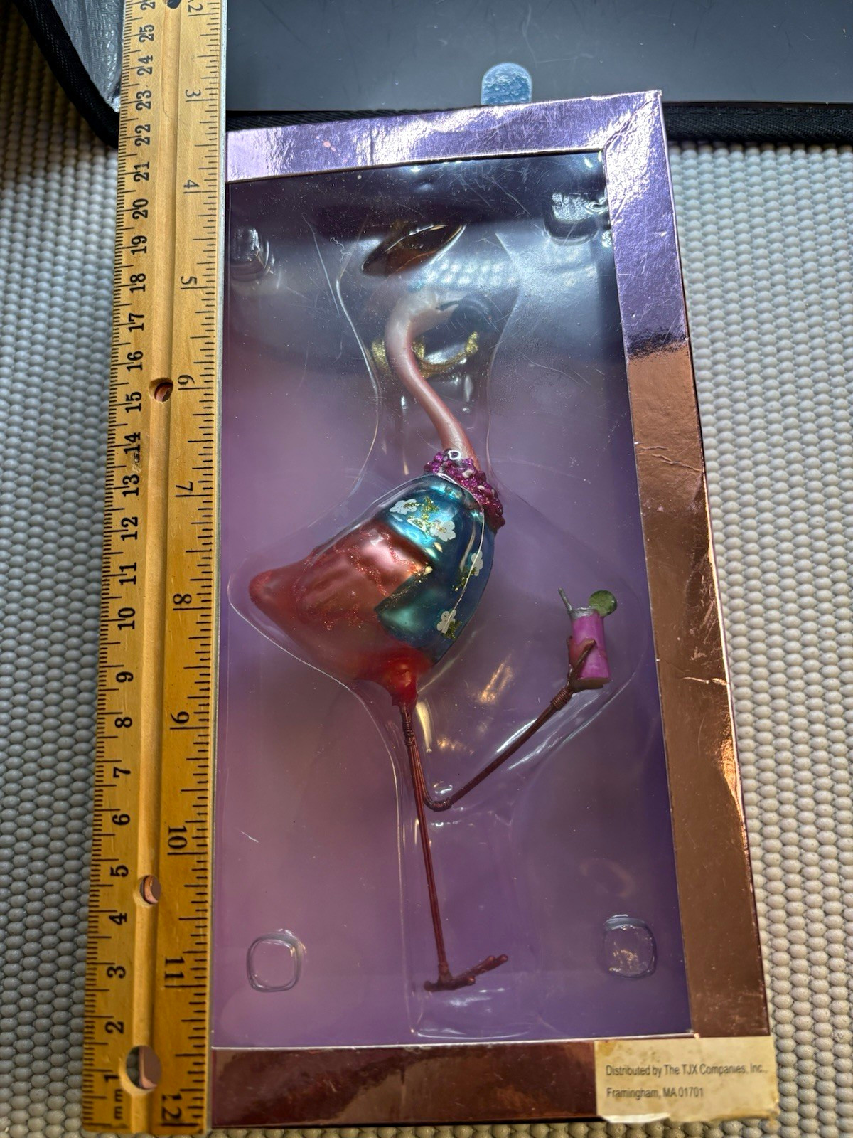 Decorative Glass Flamingo Bird Ornament Figurine in Original Box
