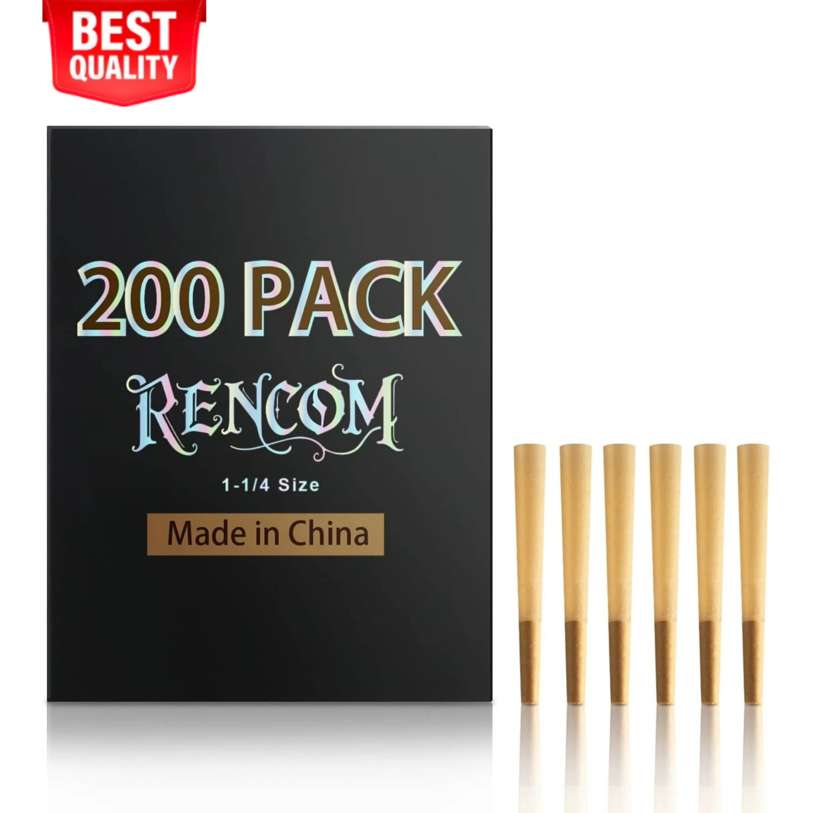 Convenient 1-1/4 Size Unbleached Pre-Rolled Cones - 200 Count for Effortless Use Convenient 1-1/4 Size Unbleached Pre-Rolled Cones - 200 Count for Effortless Use