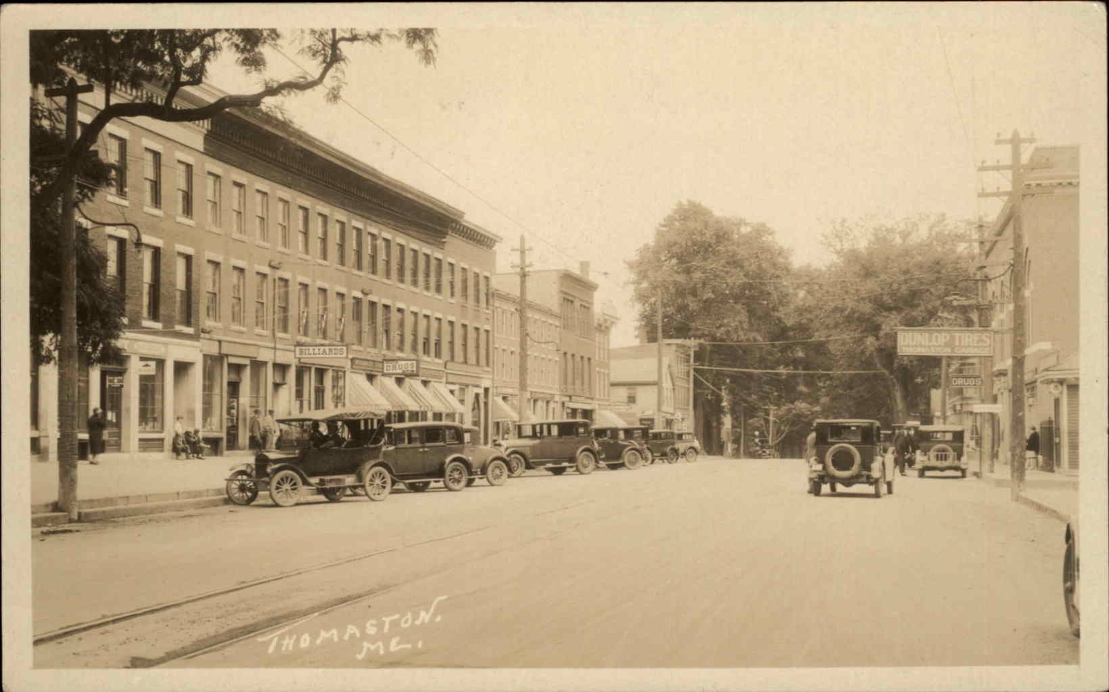 Thomaston Maine ME Nice Street Scene Early Cars Stores Real Photo Postcard Thomaston Maine ME Nice Street Scene Early Cars Stores Real Photo Postcard