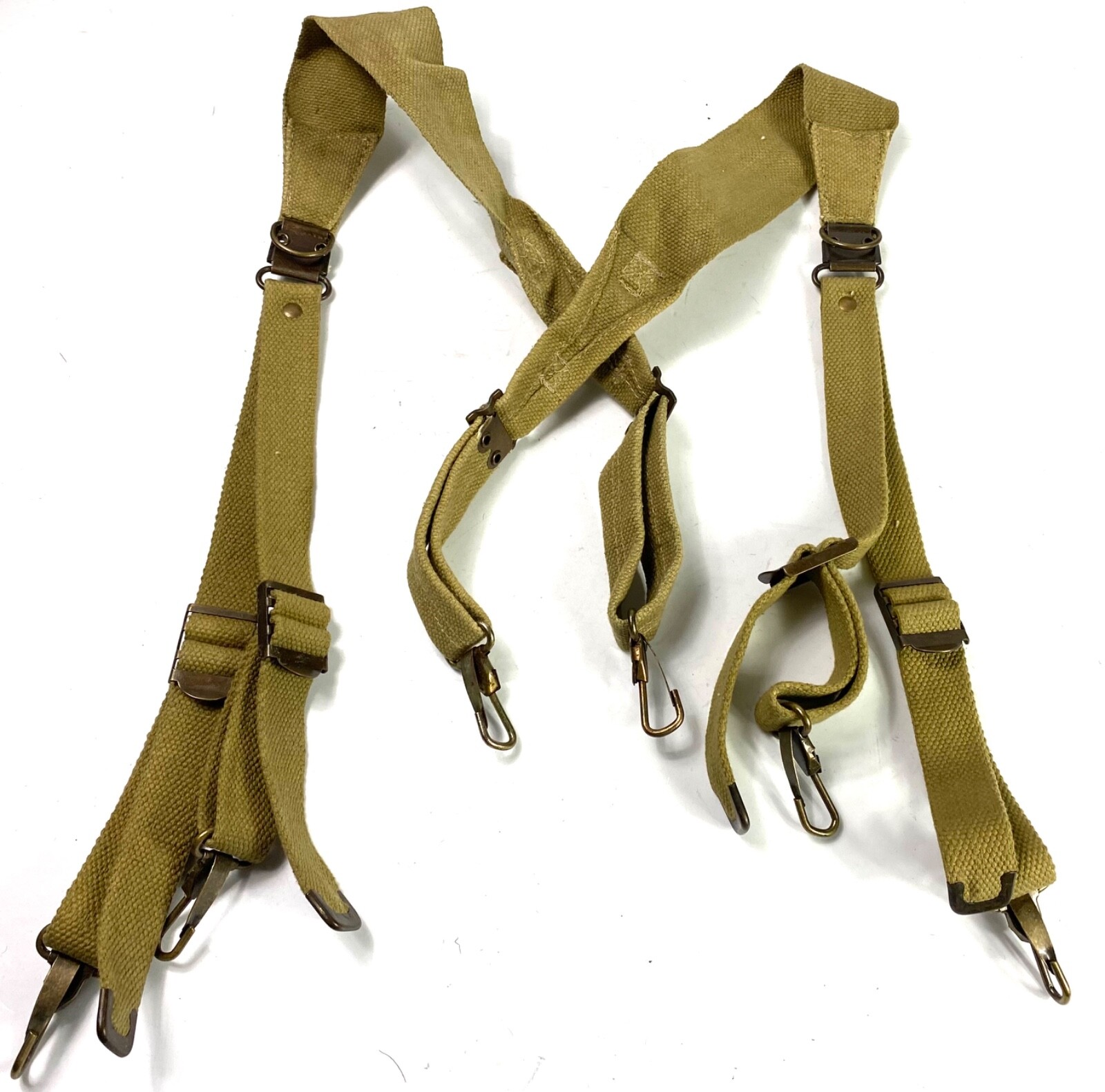 WWII US ARMY M1936 M36 COMBAT FIELD EQUIPMENT BELT SUSPENDERS-KHAKI WWII US ARMY M1936 M36 COMBAT FIELD EQUIPMENT BELT SUSPENDERS-KHAKI
