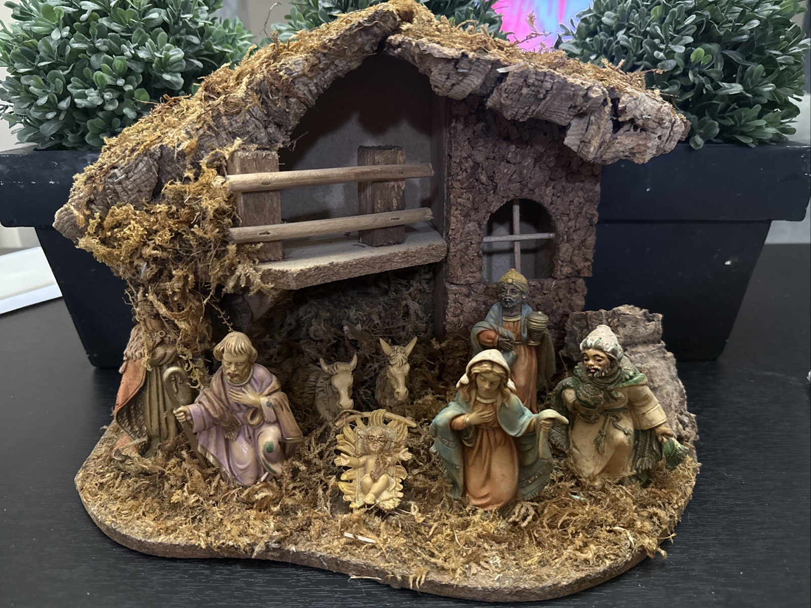 Vtg Fontinini Nativity Set Display Made In Italy 13