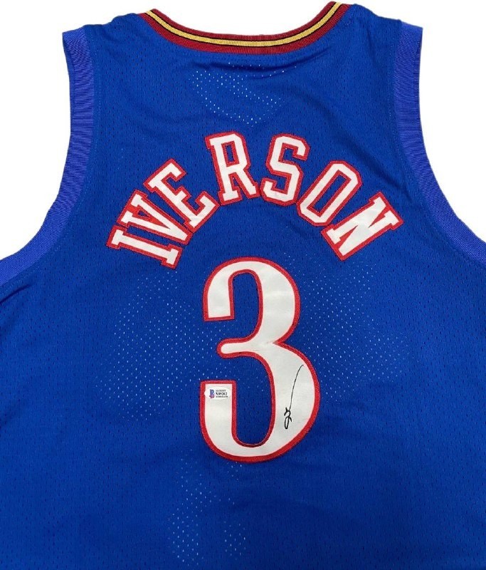 Allen Iverson Blue Signed Autographed Philadelphia 76ers #3 Jersey – Beckett COA Allen Iverson Blue Signed Autographed Philadelphia 76ers #3 Jersey – Beckett COA