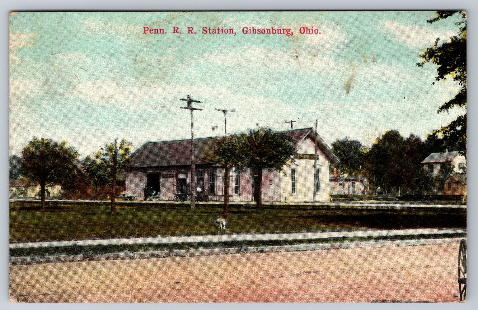 1912 Gibsonburg Ohio Penn RR Station Postcard Wayne Supply Co Toledo RR History 1912 Gibsonburg Ohio Penn RR Station Postcard Wayne Supply Co Toledo RR History