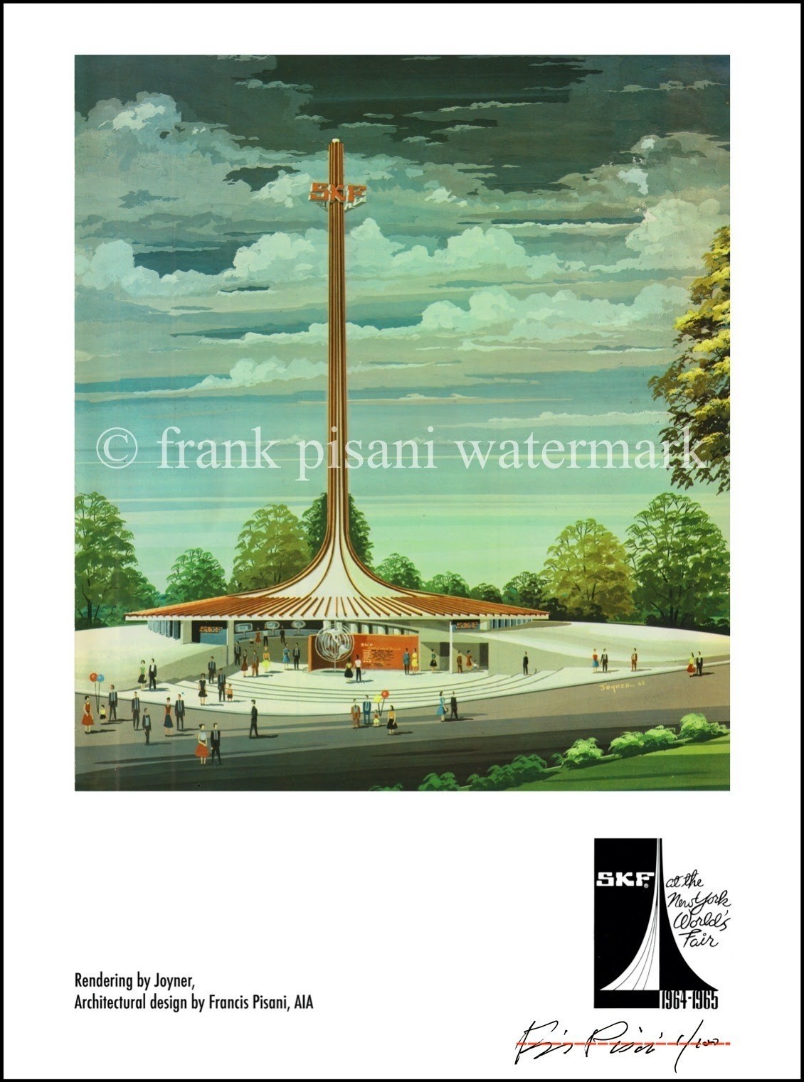 NY WORLD'S FAIR 1964-65 - SKF Pavilion - signed numbered print by architect